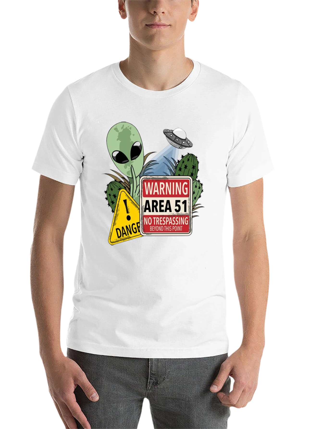 Area 51 Alien UFO Graphic T-Shirt - 14