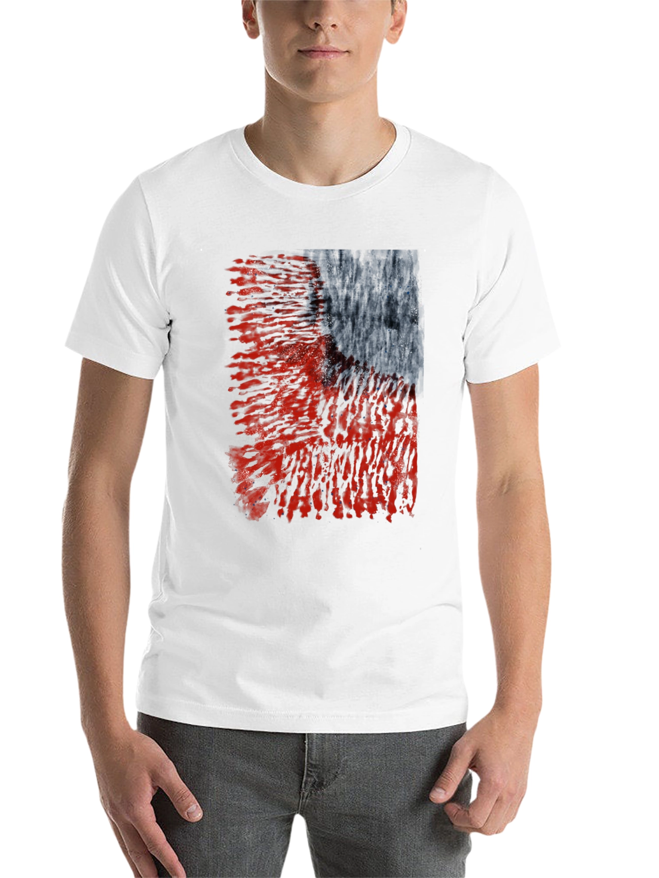 Black Abstract Graphic Black T-Shirt view 14