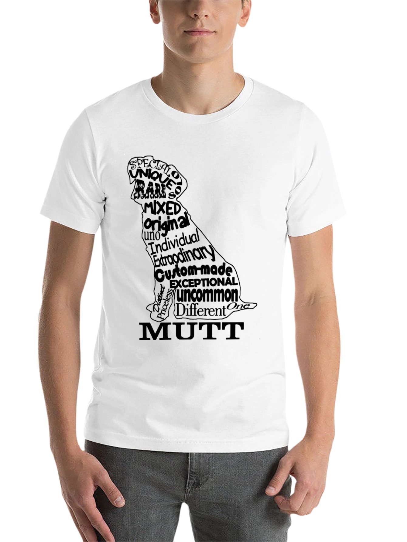 Black Dog Breed Word Art T-Shirt - Mutt view 14
