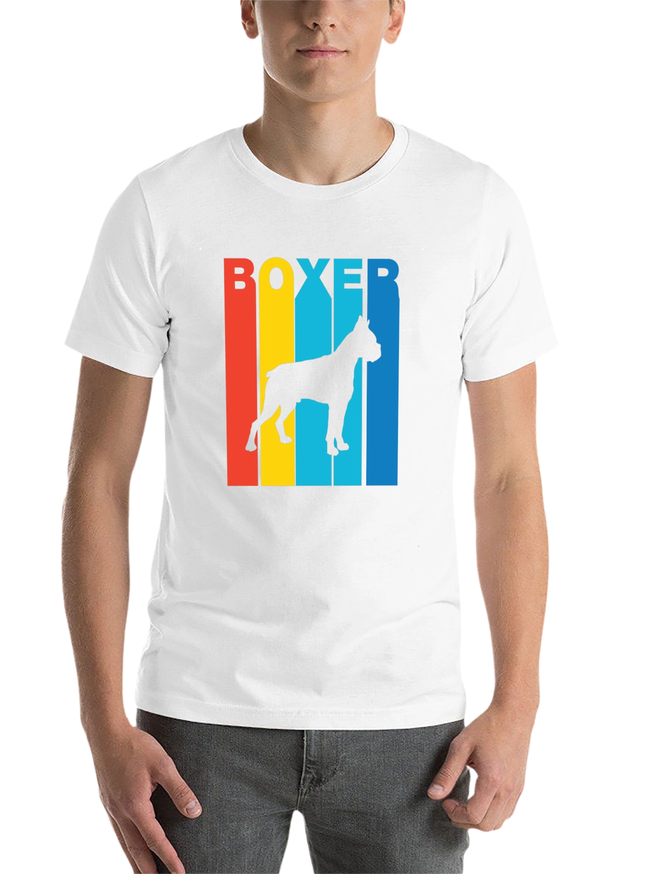 Black Boxer Dog Silhouette Graphic Tee view 14