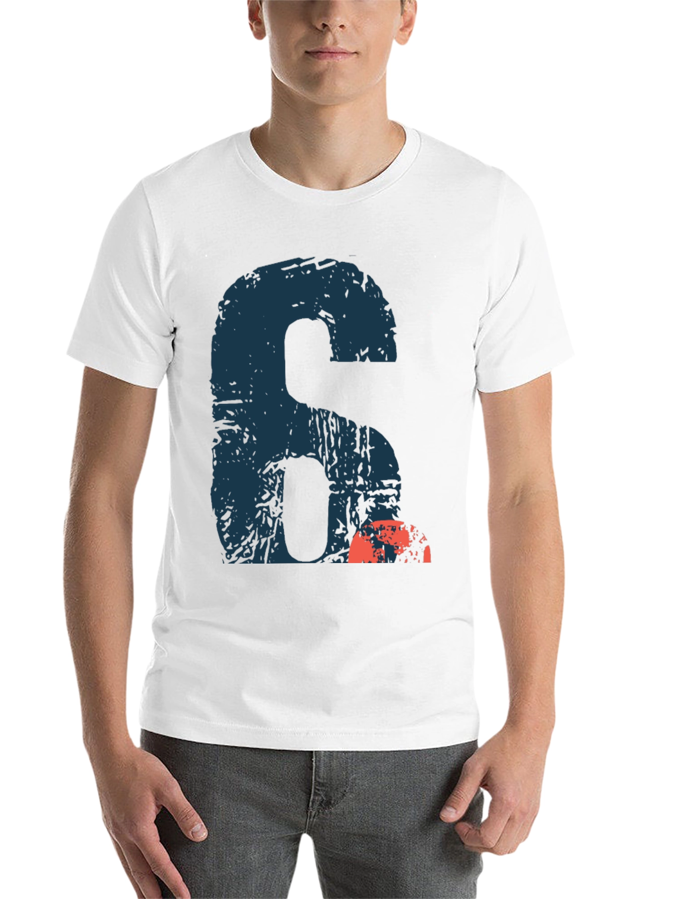 Black Graphic Number Six T-Shirt - Casual Wear view 14