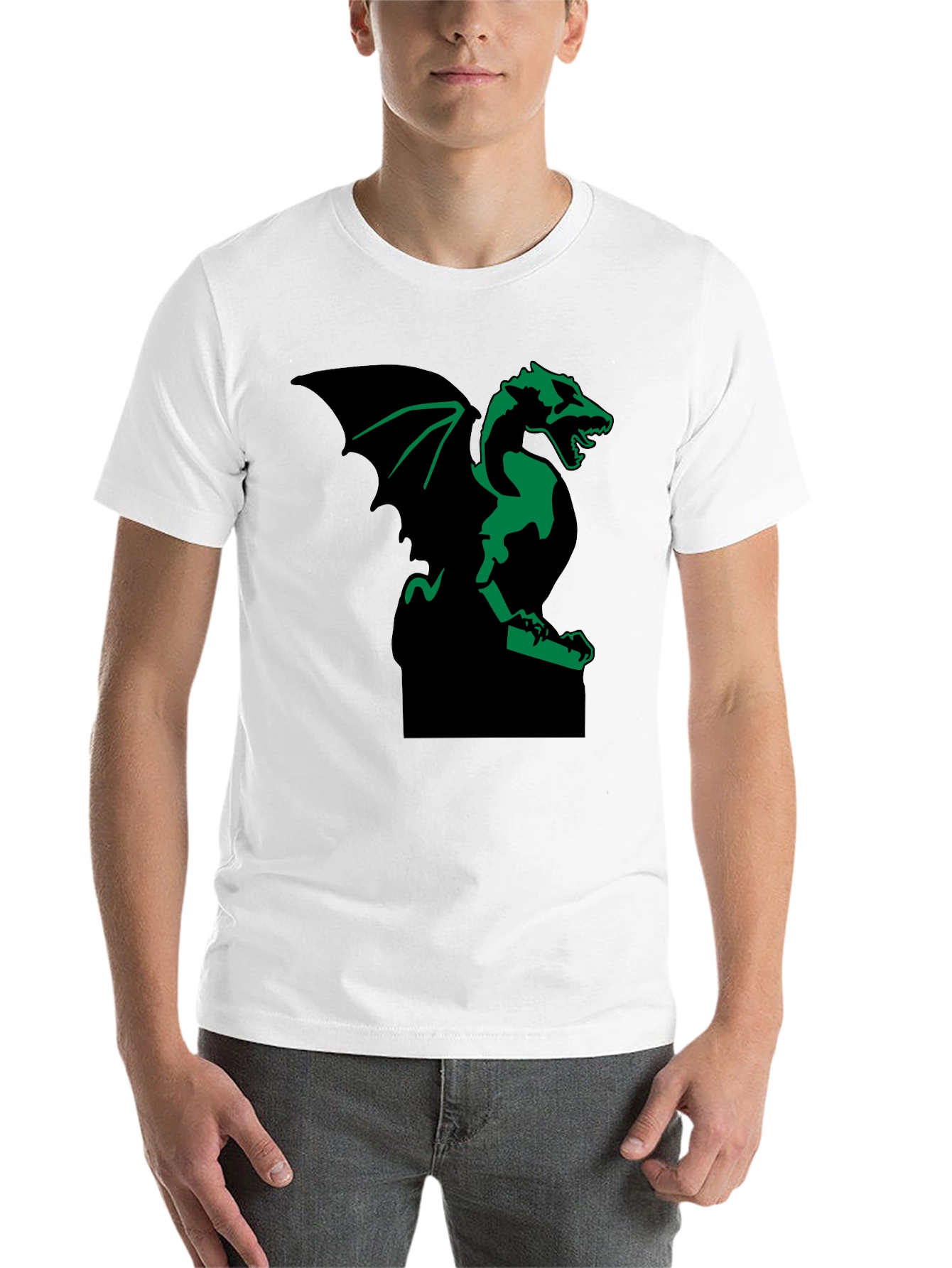 Black Green Gargoyle Graphic Black T-Shirt view 14