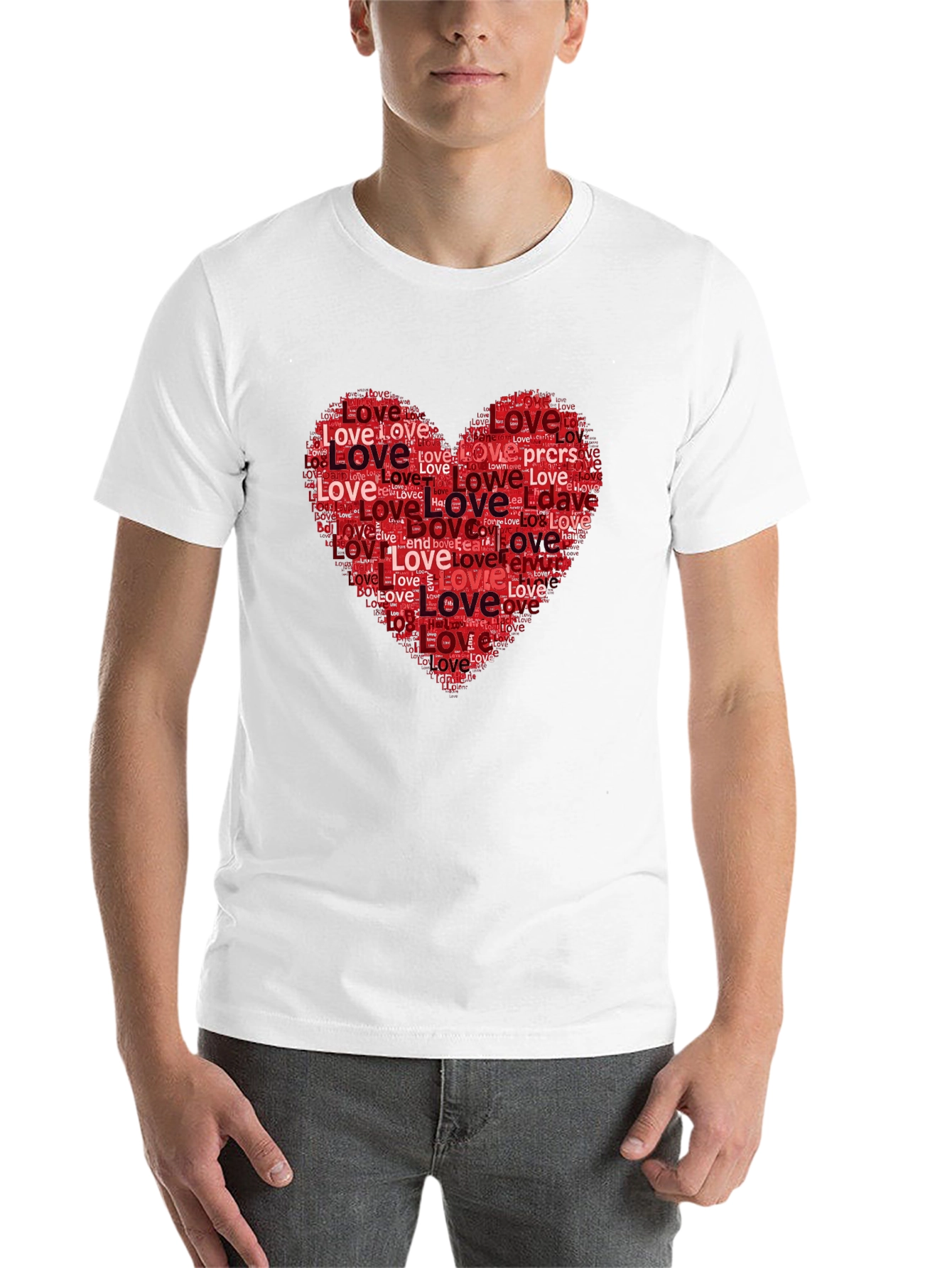 Black Love Heart Word Art Graphic Tee view 14