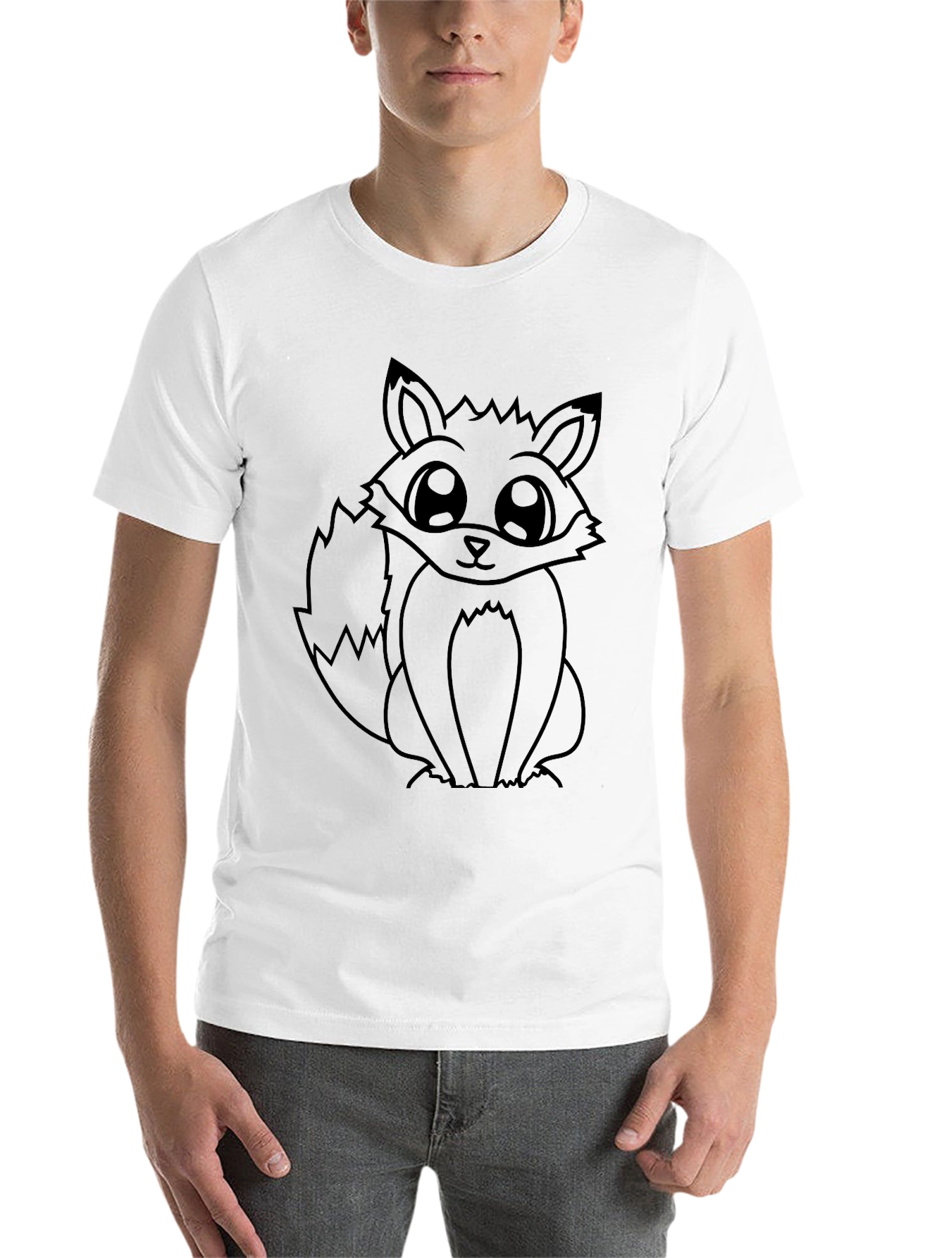 Black Fox Graphic Black T-Shirt - Unisex Casual Tee view 14
