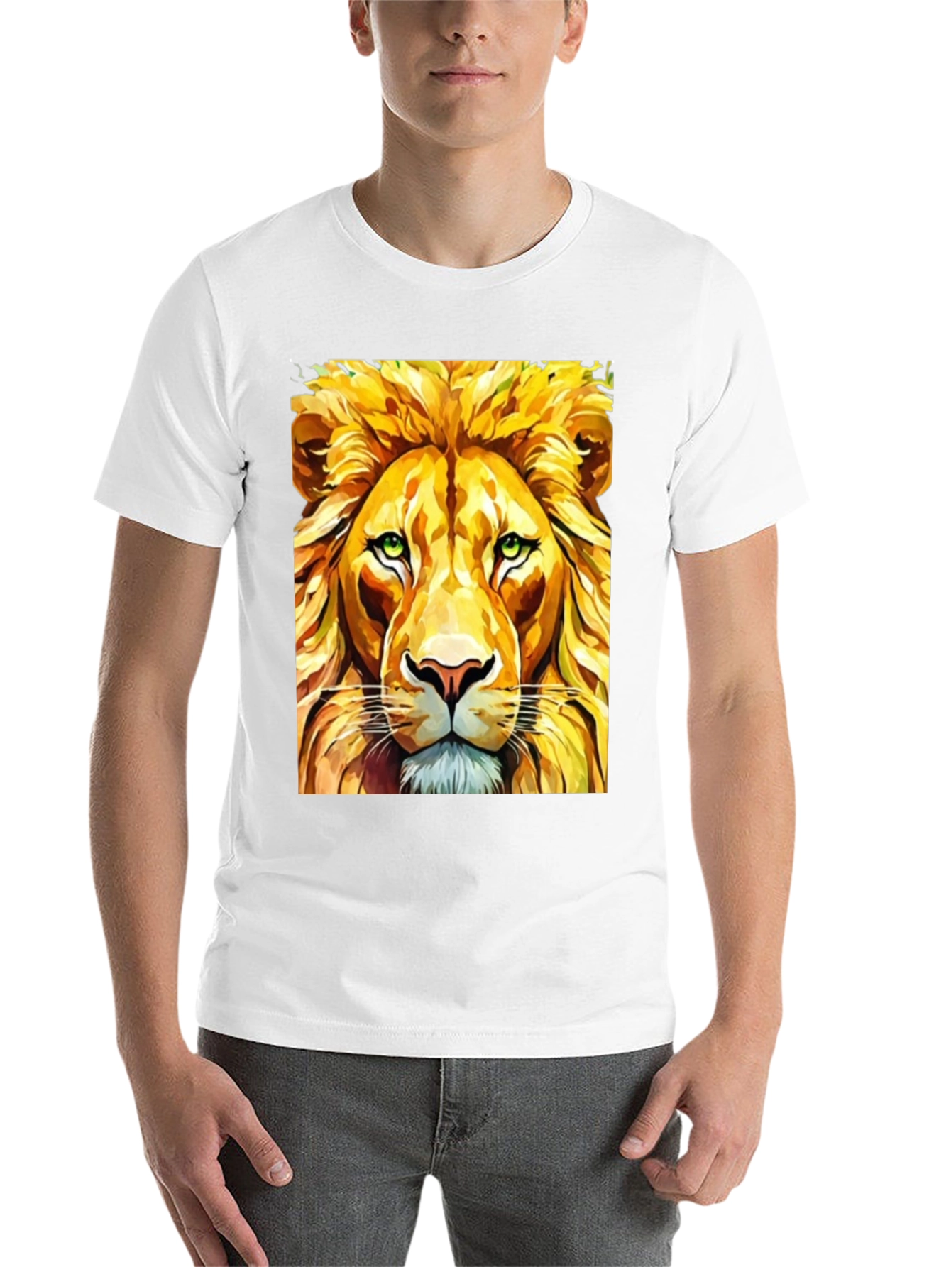 Black Lion Graphic T-Shirt - Bold Animal Print Tee view 14