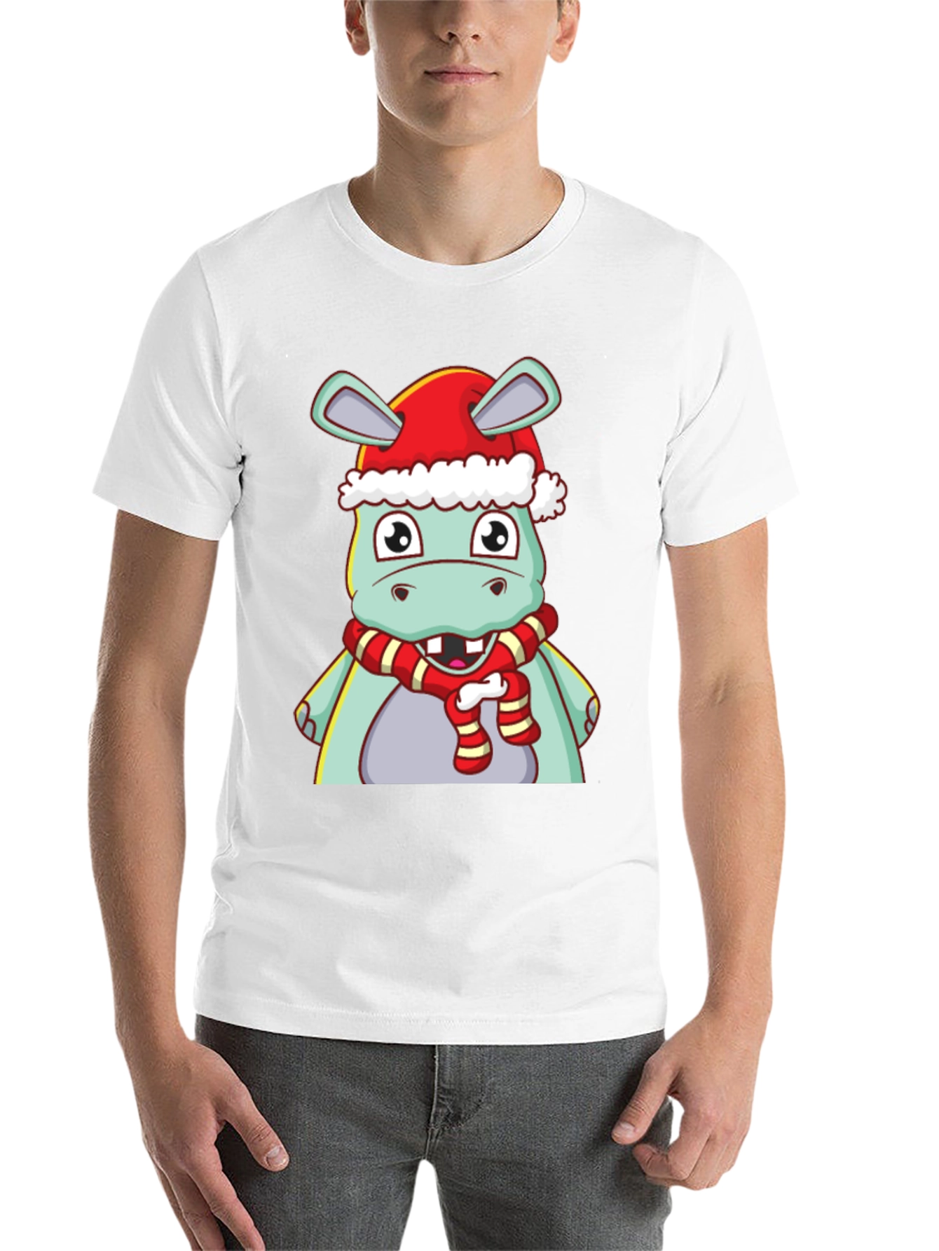 Black Festive Hippo T-Shirt view 14