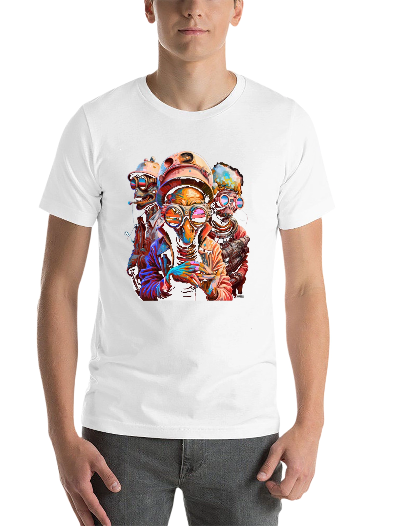 Black Steampunk Crew Graphic Tee - Bold & Unique Design view 14