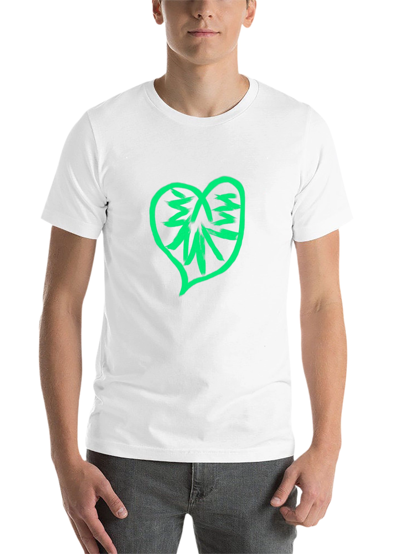 Black Heart Cannabis Tee - Black Cotton Blend view 14