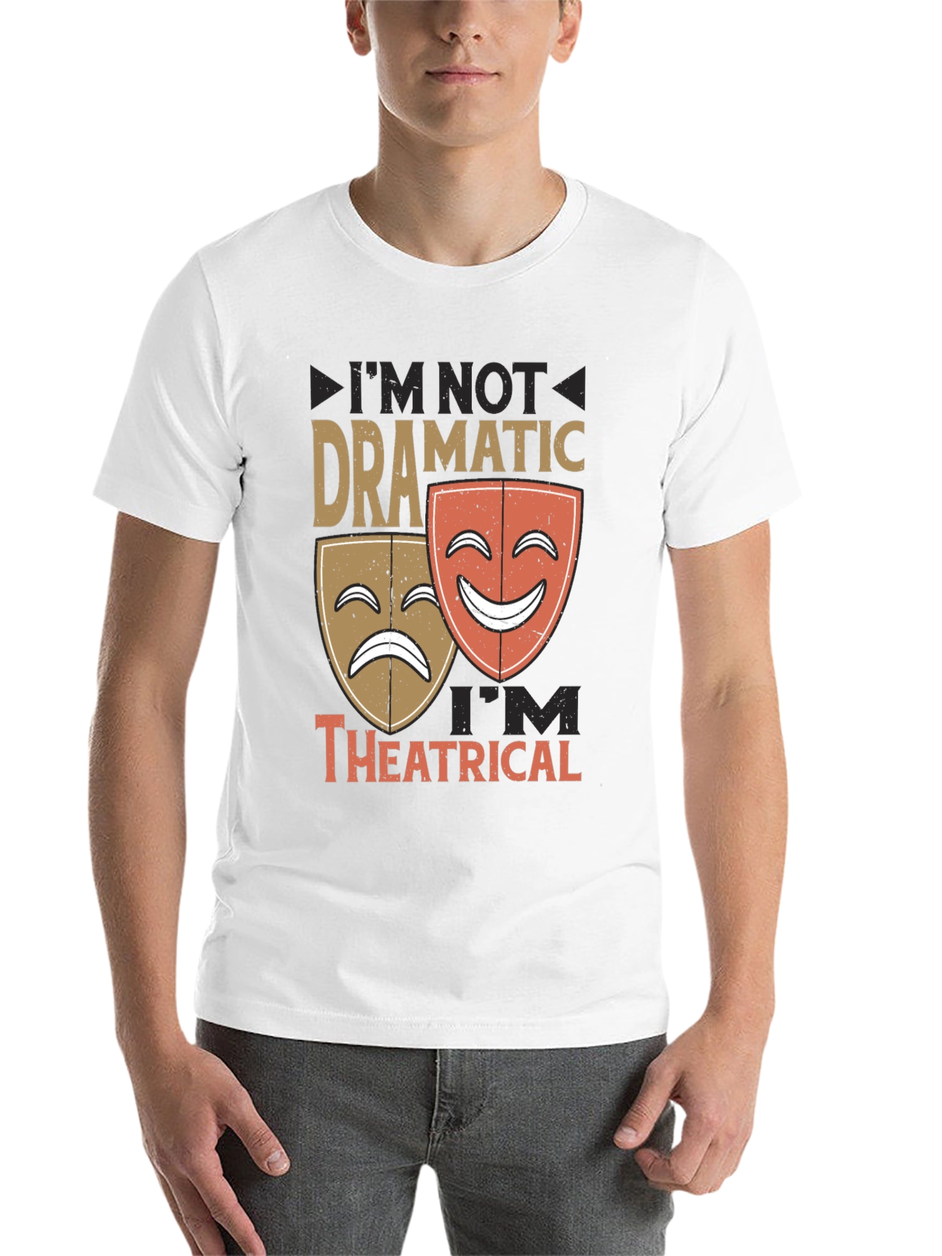 Black Dramatic vs. Theatrical Graphic T-Shirt view 14