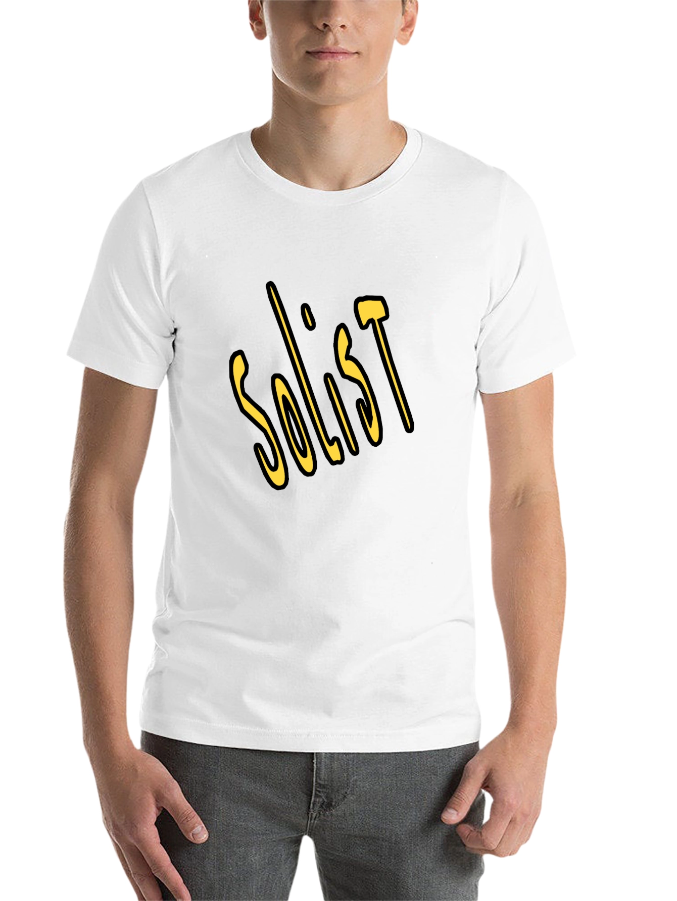Black Soloist Graphic Tee - Soft Black Cotton T-Shirt view 14