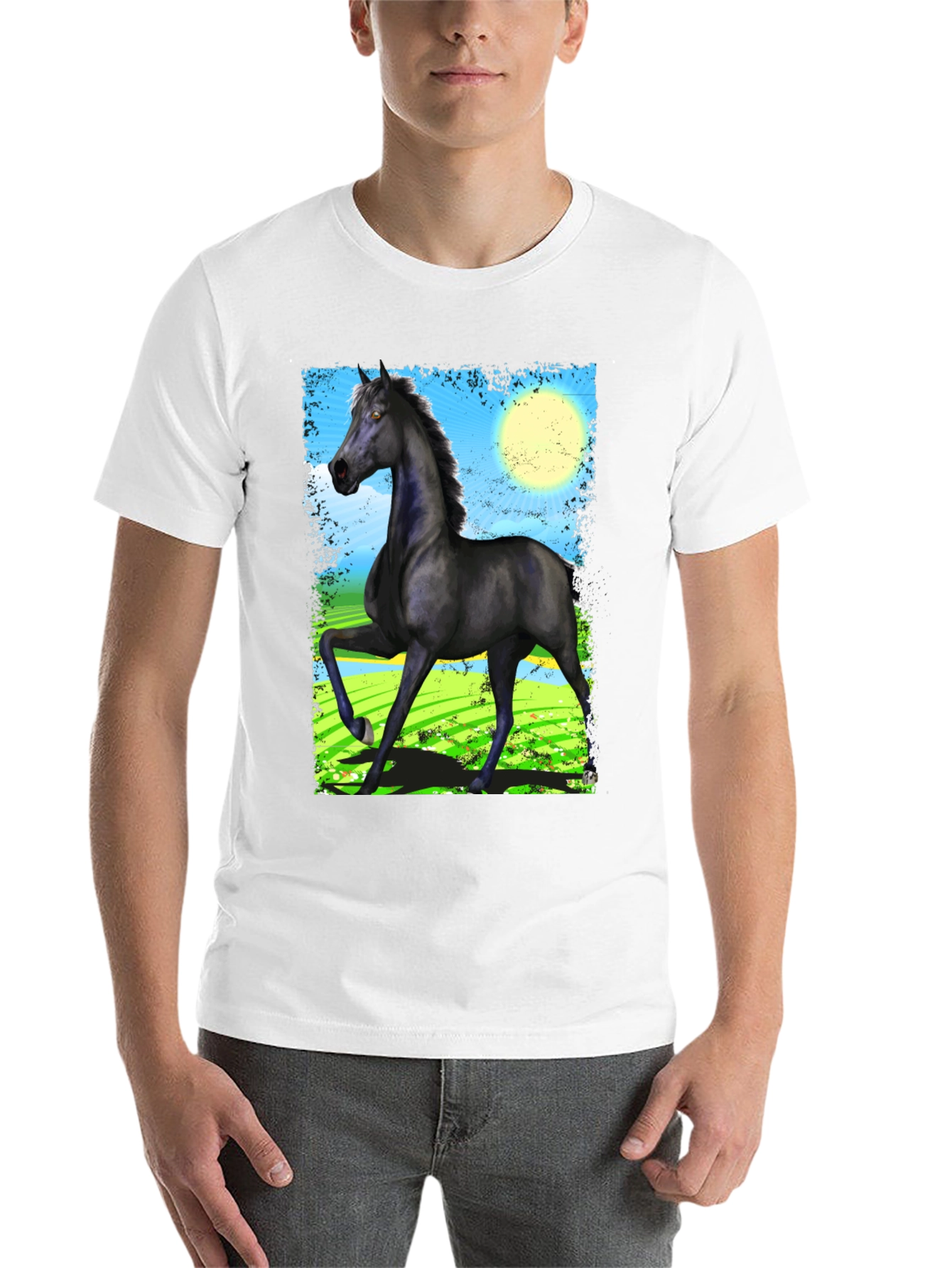 Black Black Horse Graphic Tee - Men's Fashion view 14