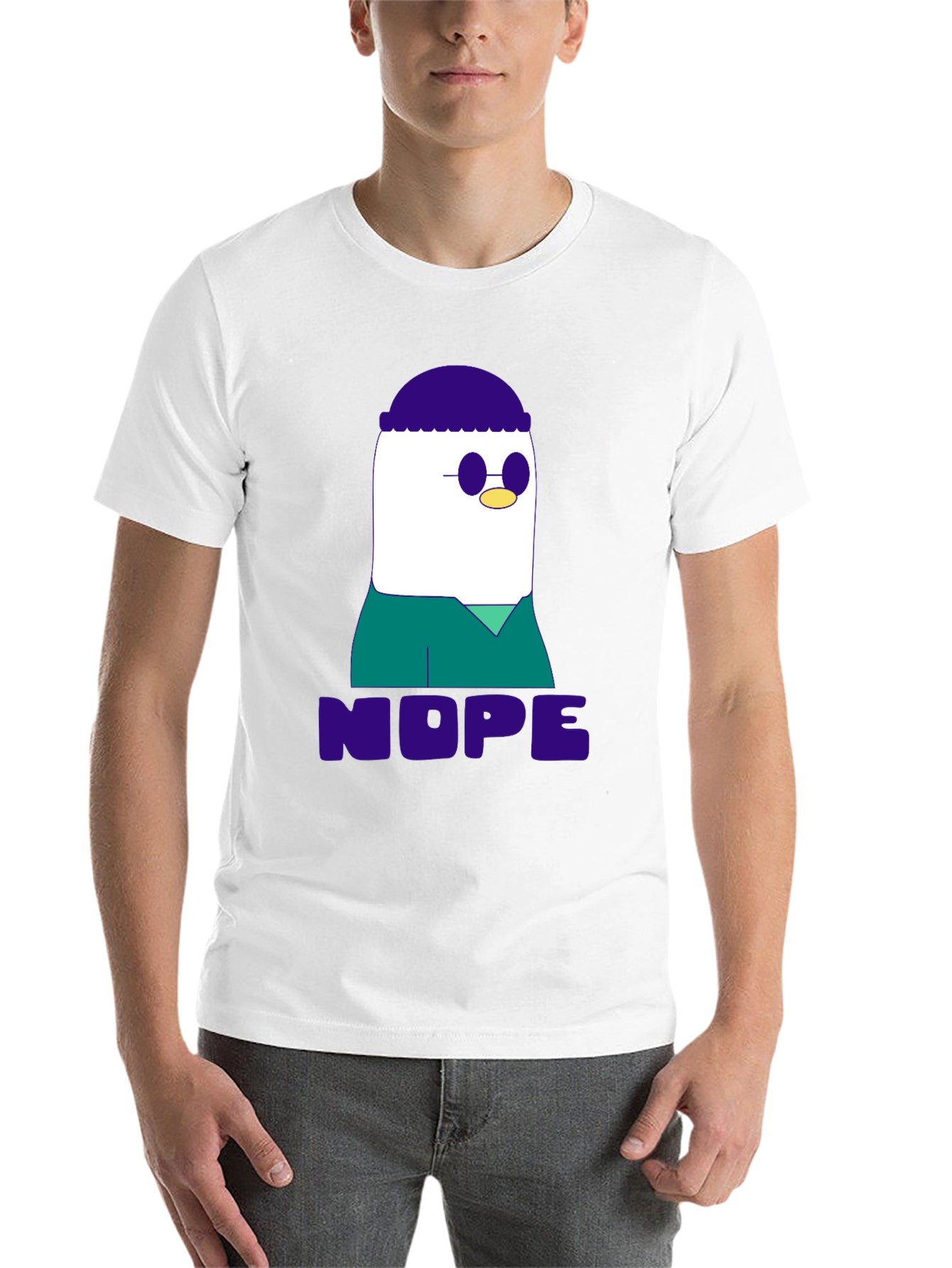 Black Nope T-Shirt - Funny Cartoon Graphic Tee view 14