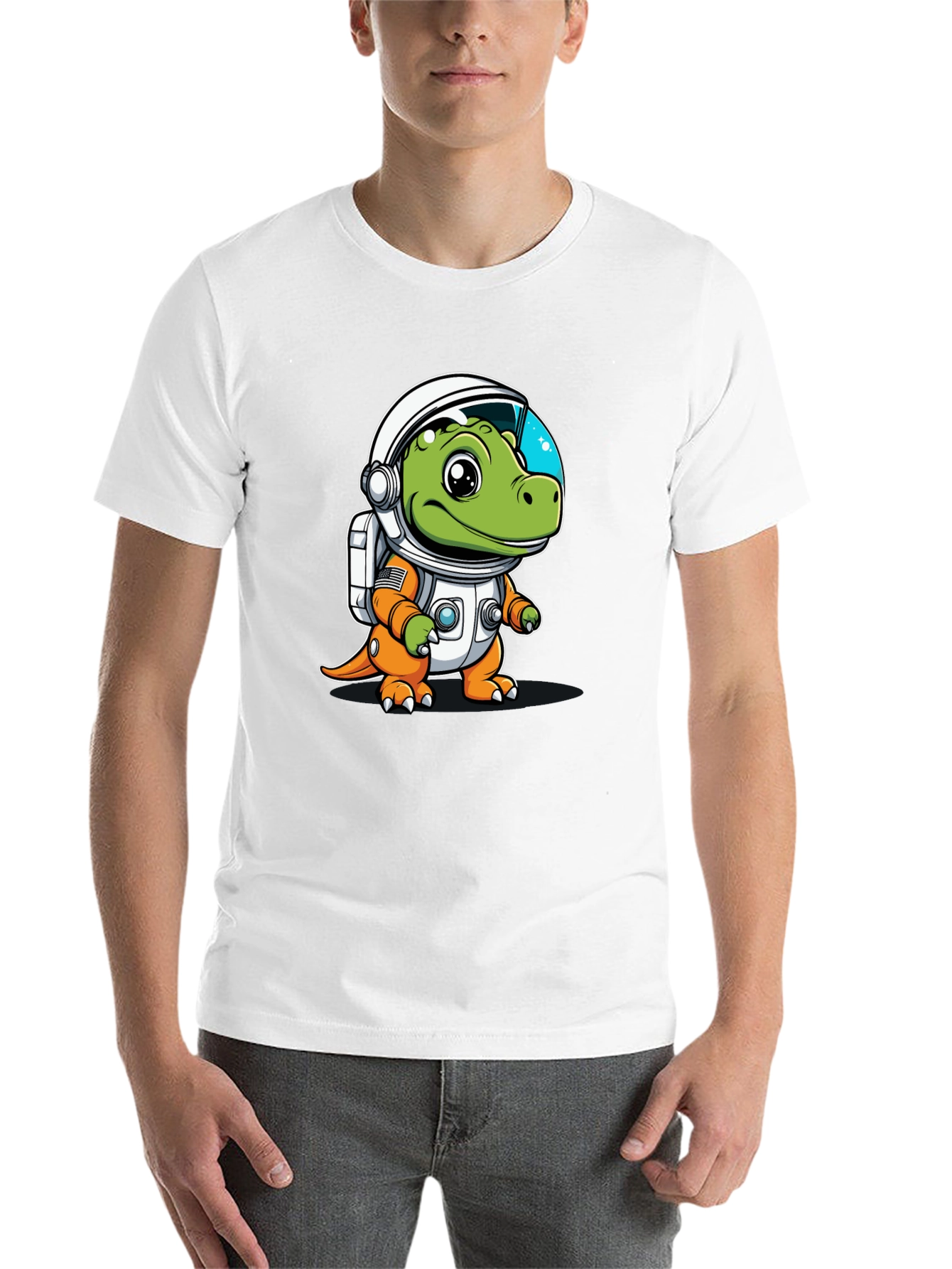 Black Dino Astronaut Black Graphic Tee view 14