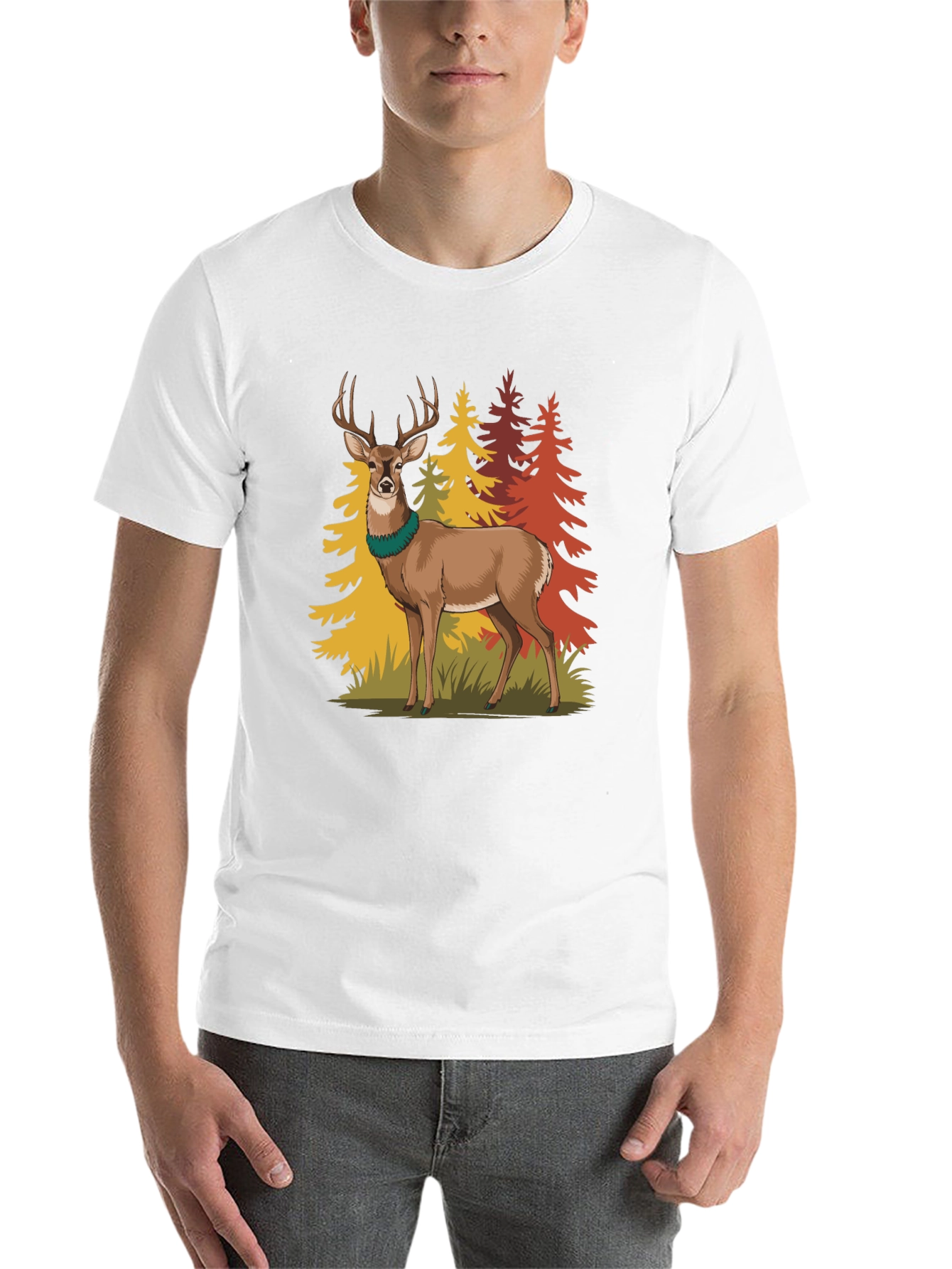 Black Deer Forest Graphic Tee - Nature Lover's T-Shirt view 14