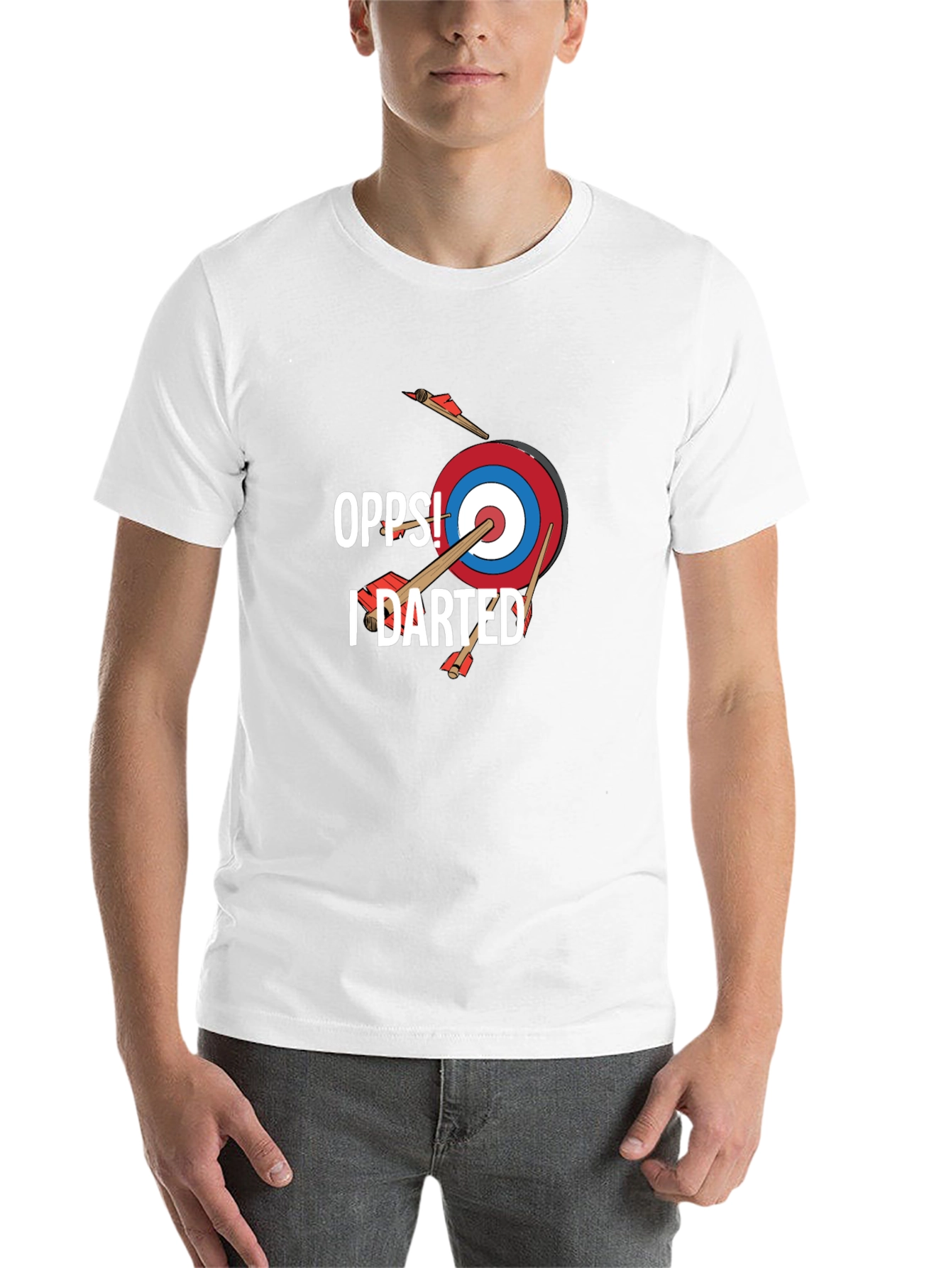 Black Oops! I Darted T-Shirt - Funny Darts Graphic Tee view 14