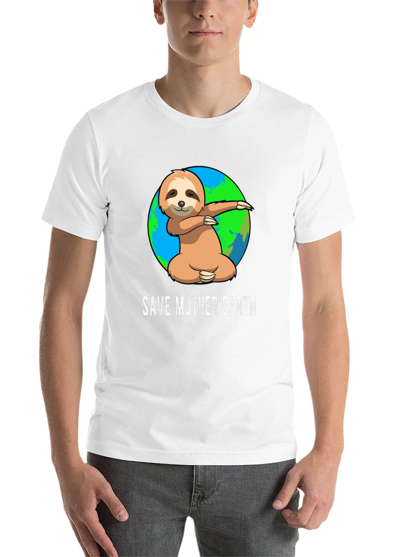 Black Save Mother Earth Sloth T-Shirt view 14