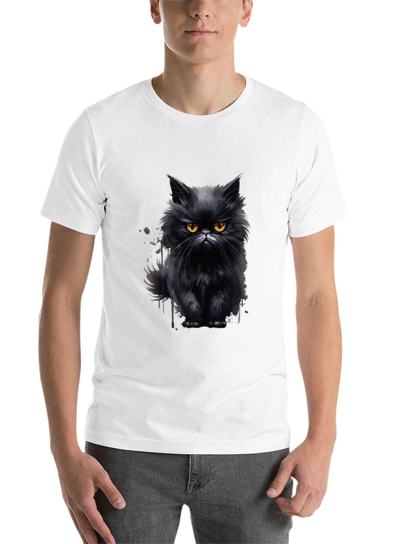 Black Black Cat Graphic T-Shirt - Men's Fashion view 14