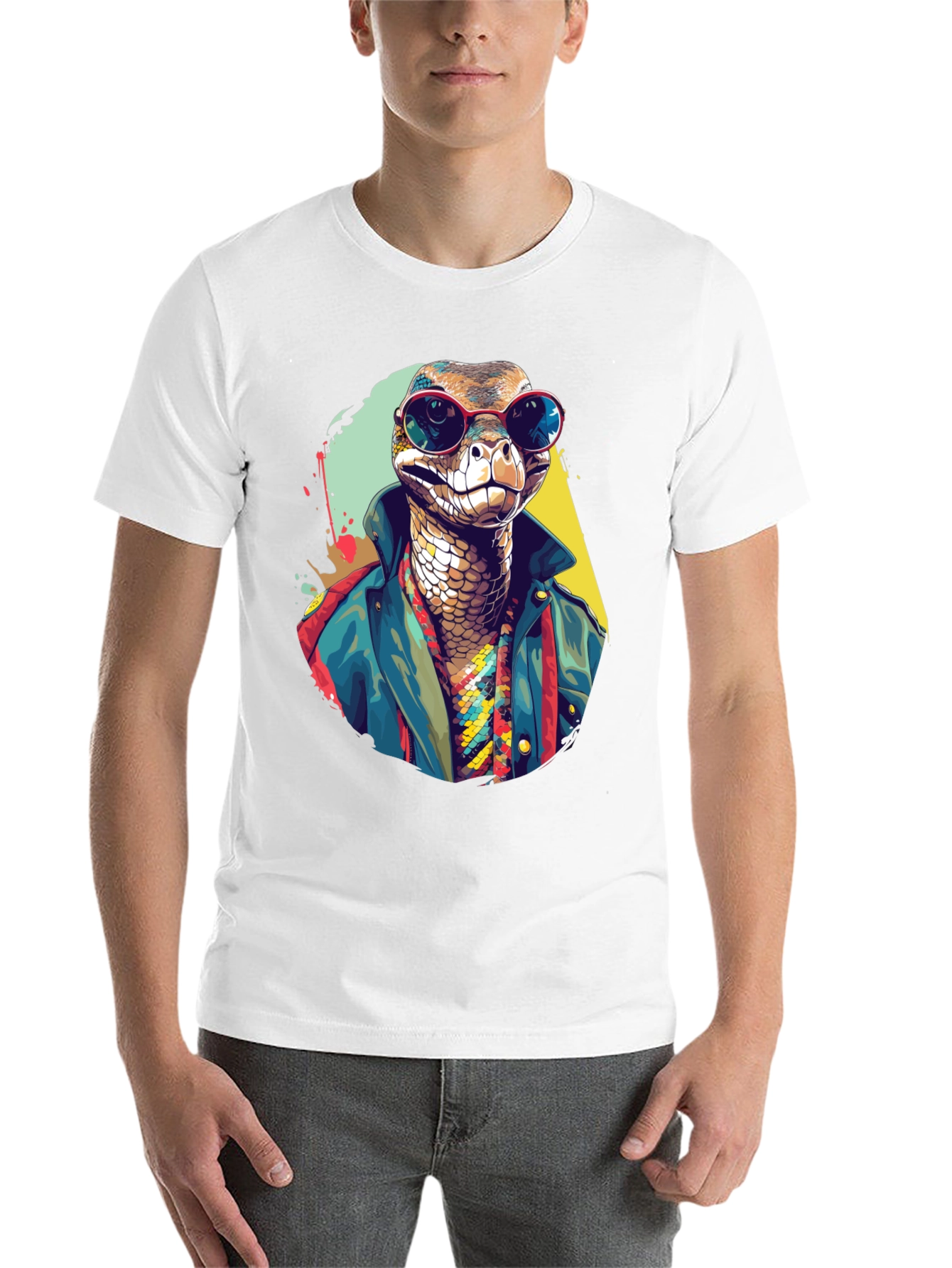 Black Retro Snake Graphic T-Shirt view 14