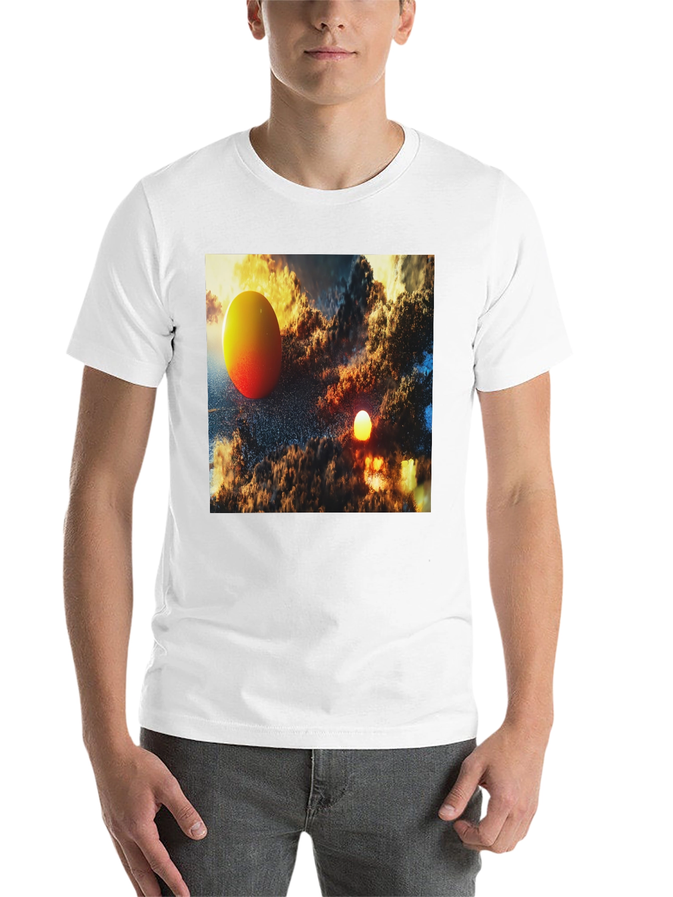 Black Abstract Art Graphic Tee - Black Cotton Blend T-Shirt view 14