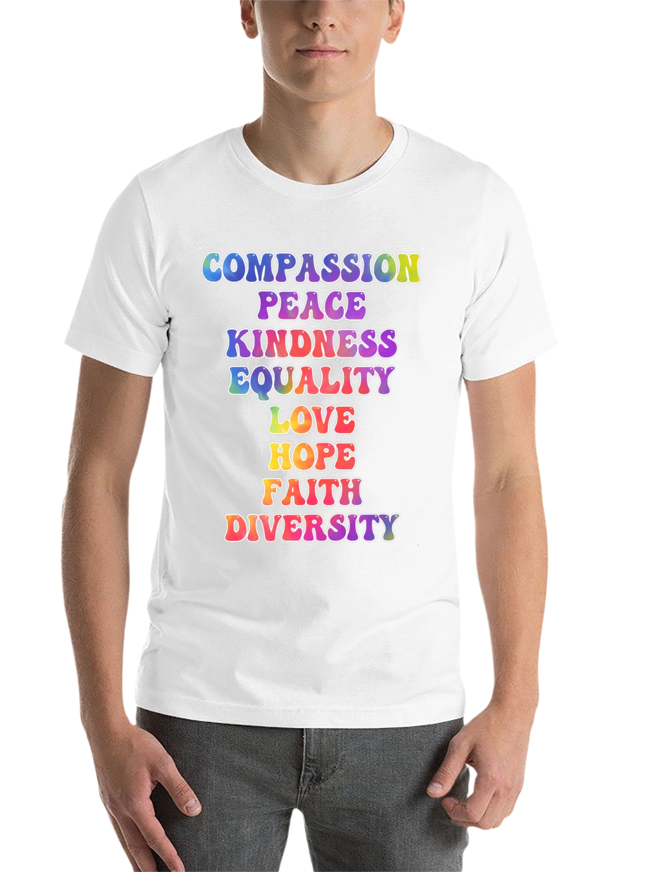 Black Compassion Peace Kindness Equality T-Shirt view 14