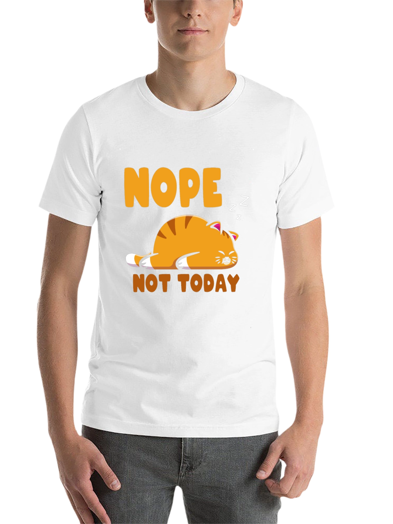 Black Nope Not Today Cat Graphic Tee view 14