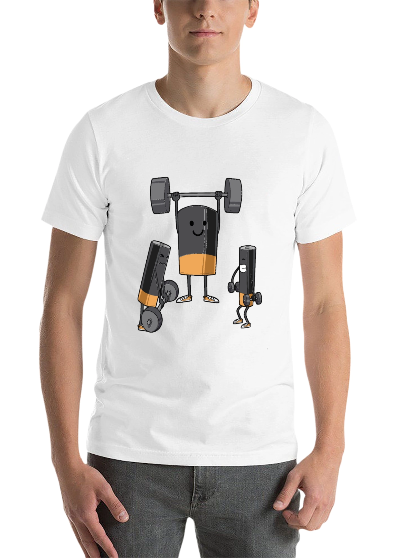 Black Battery Powerlifting Graphic T-Shirt view 14