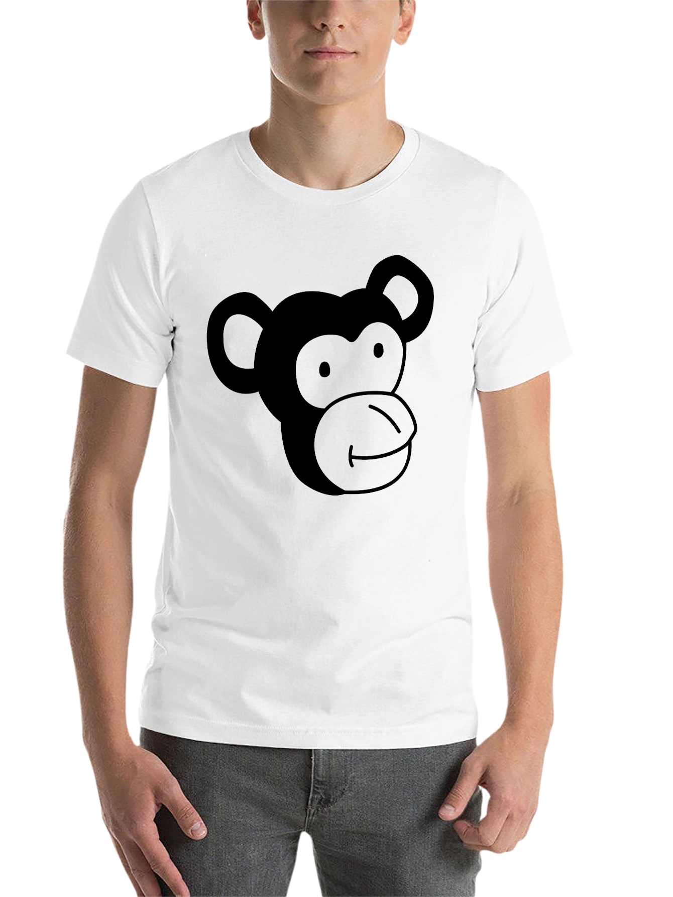 Black Monkey Face Graphic T-Shirt - Soft Cotton Blend view 14