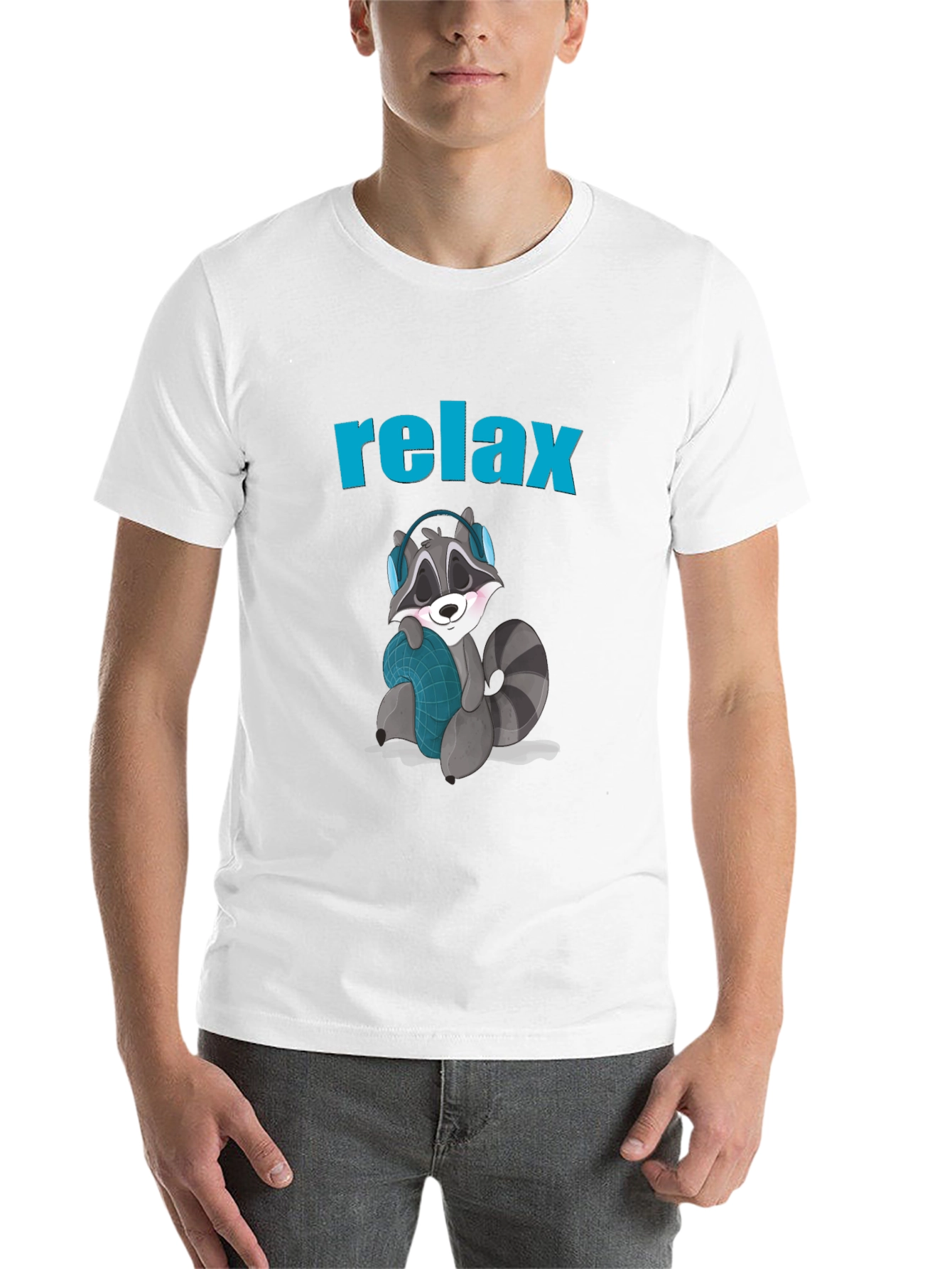 Black Relaxing Raccoon Graphic Tee view 14