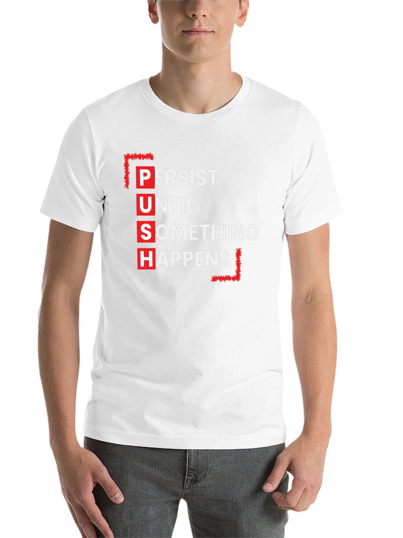 Black Motivational P.U.S.H. Black T-Shirt view 14