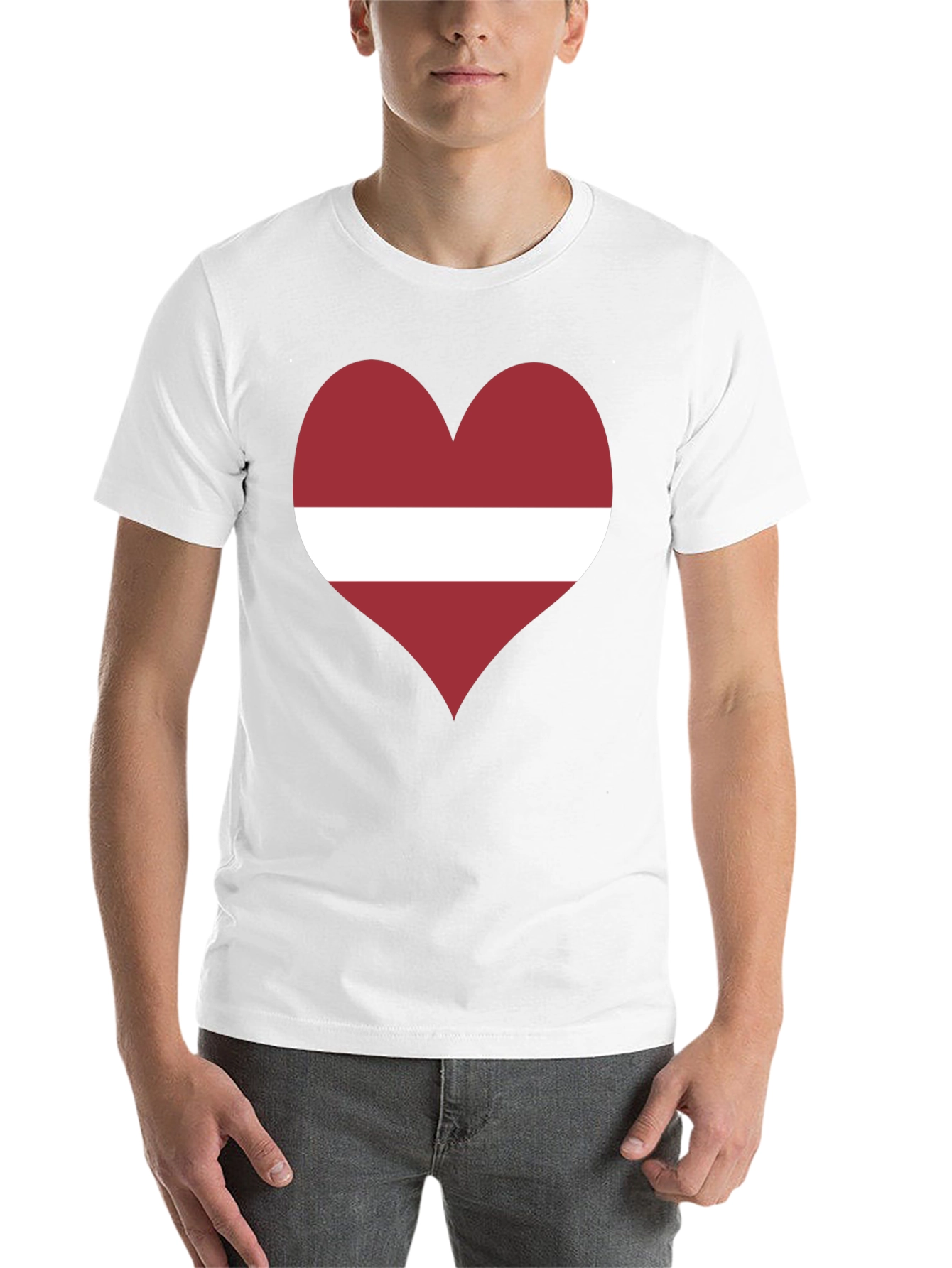 Black Latvia Flag Heart T-Shirt - Show Your Love! view 14