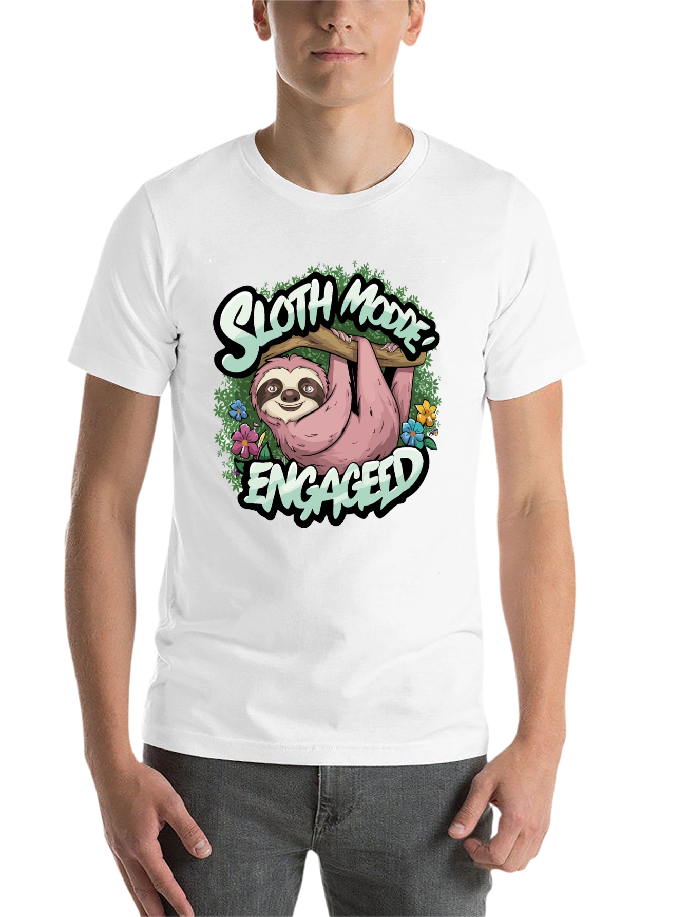 Black Sloth Mode Engaged Tee - Relaxed Casual Wear view 14