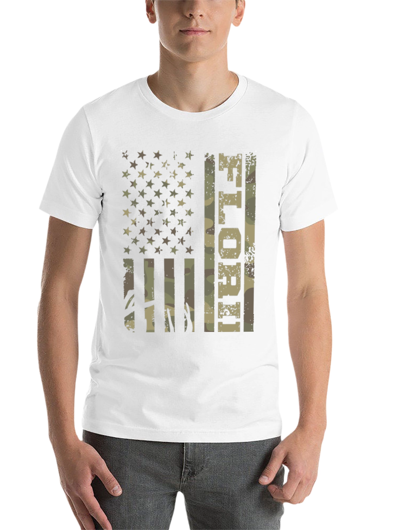 Black Patriotic Camo 'LIBORI' Graphic Tee view 14
