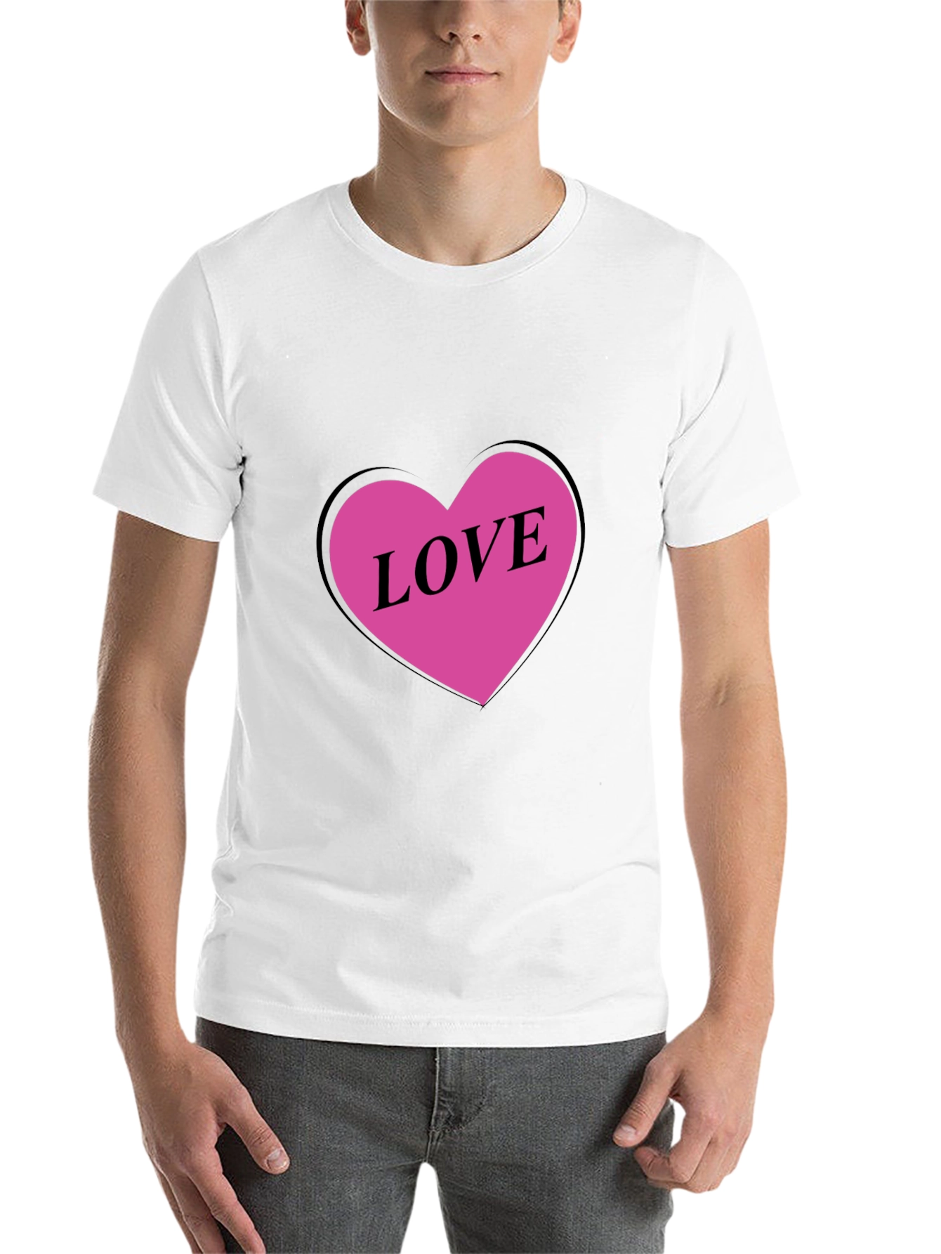 Black Love Heart Graphic Black T-Shirt view 14