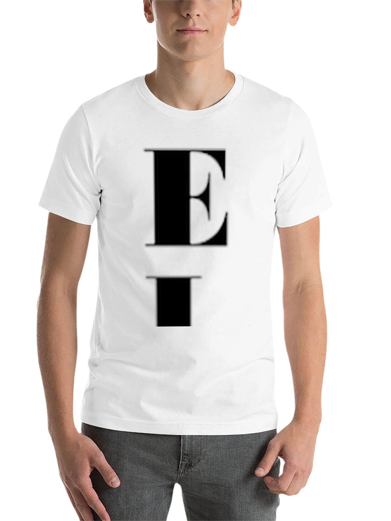 Black Bold "E" Graphic Black T-Shirt view 14