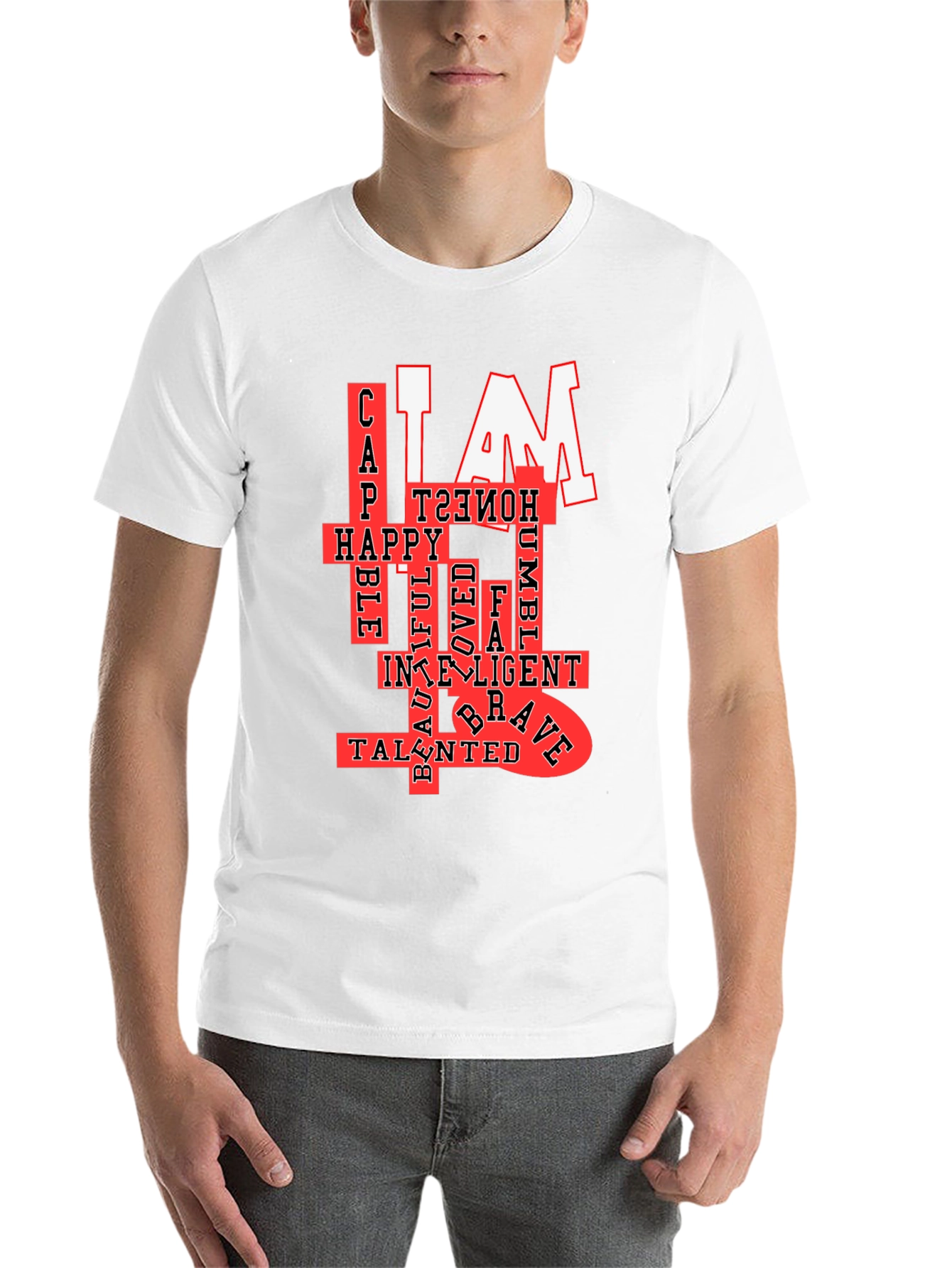 Black I AM T-Shirt: Confident, Happy & Talented  view 14