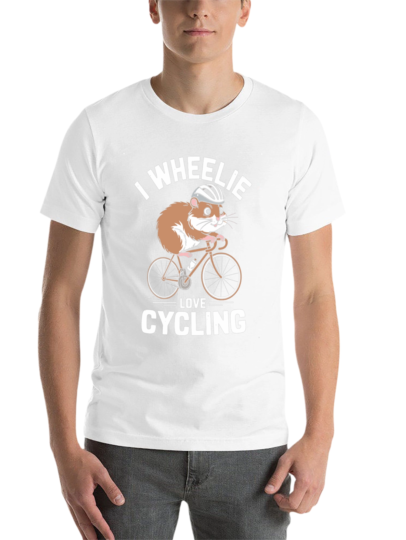Black Hamster Cycling T-Shirt - "I Wheelie Love Cycling" view 14