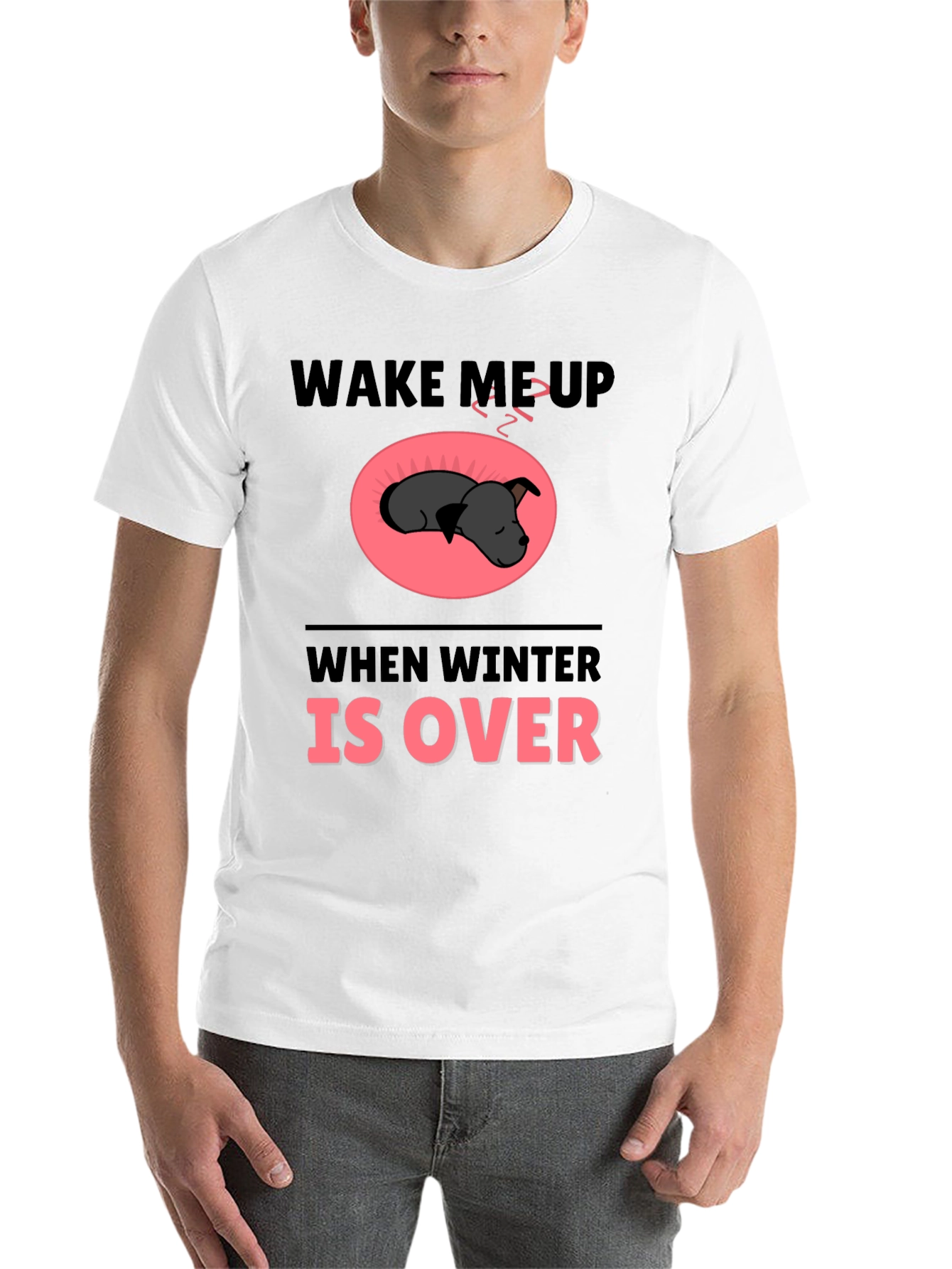 Black Wake Me Up When Winter Is Over T-Shirt view 14