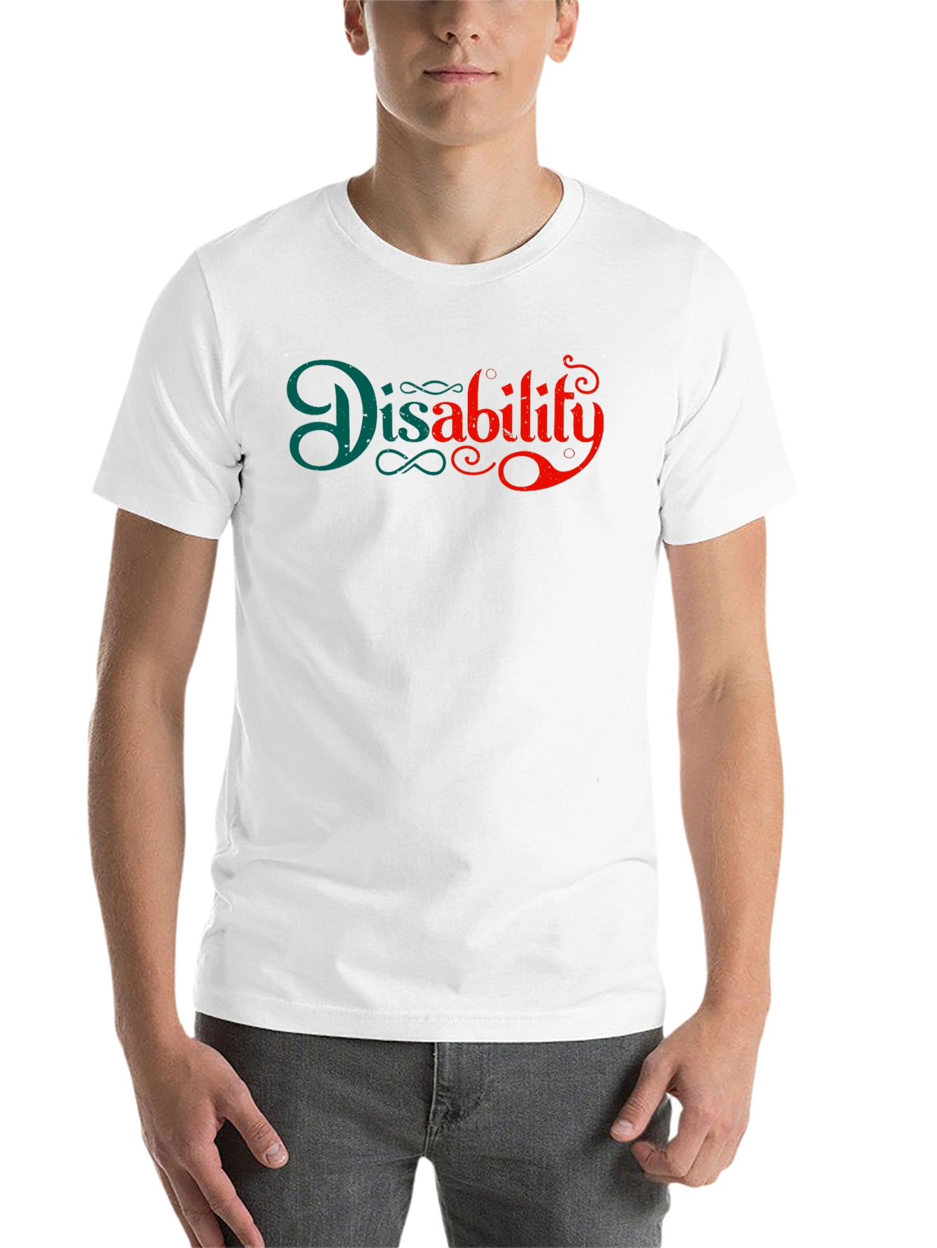 Black Disability Awareness Black T-Shirt view 14