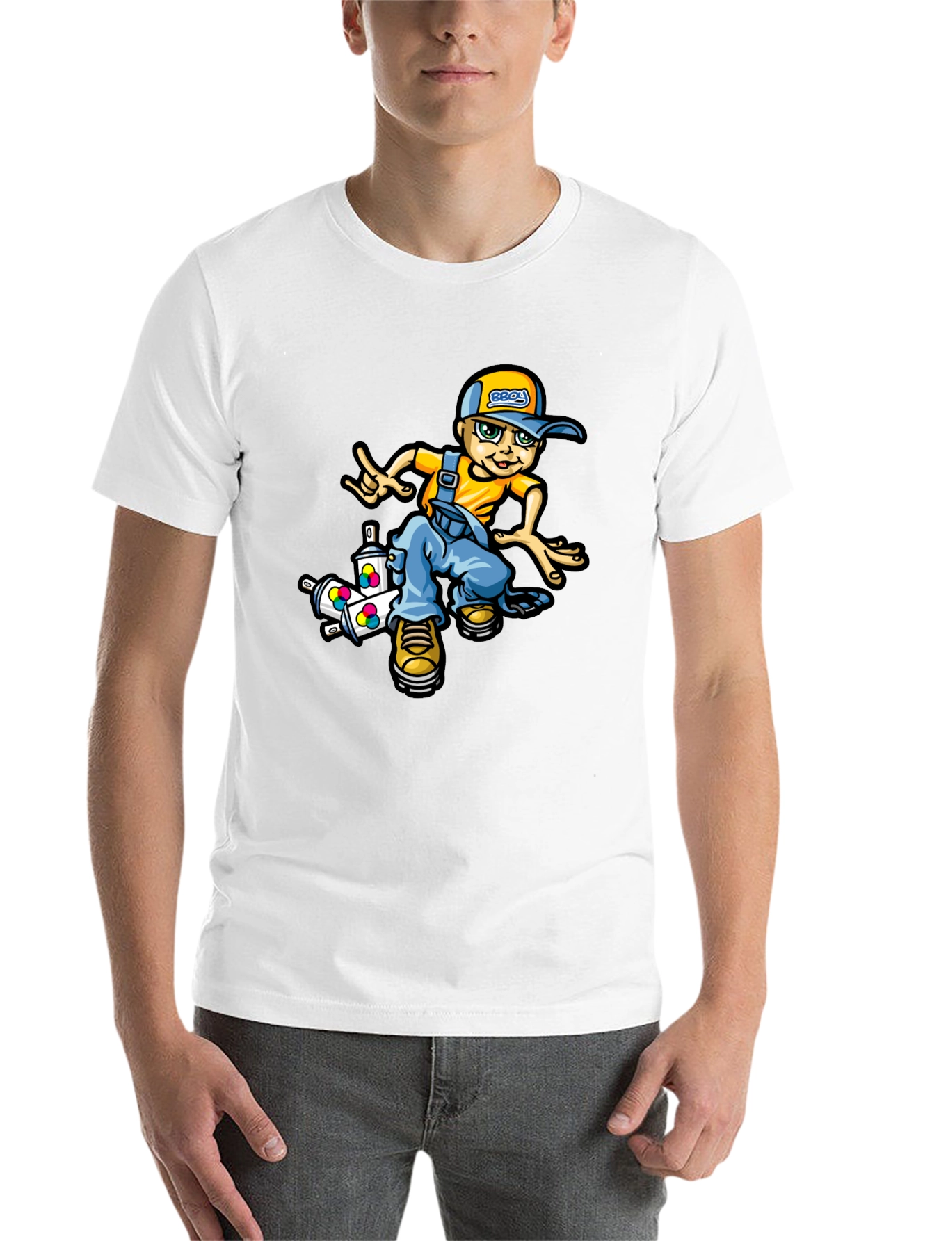 Black Cool Cartoon Boy T-Shirt view 14