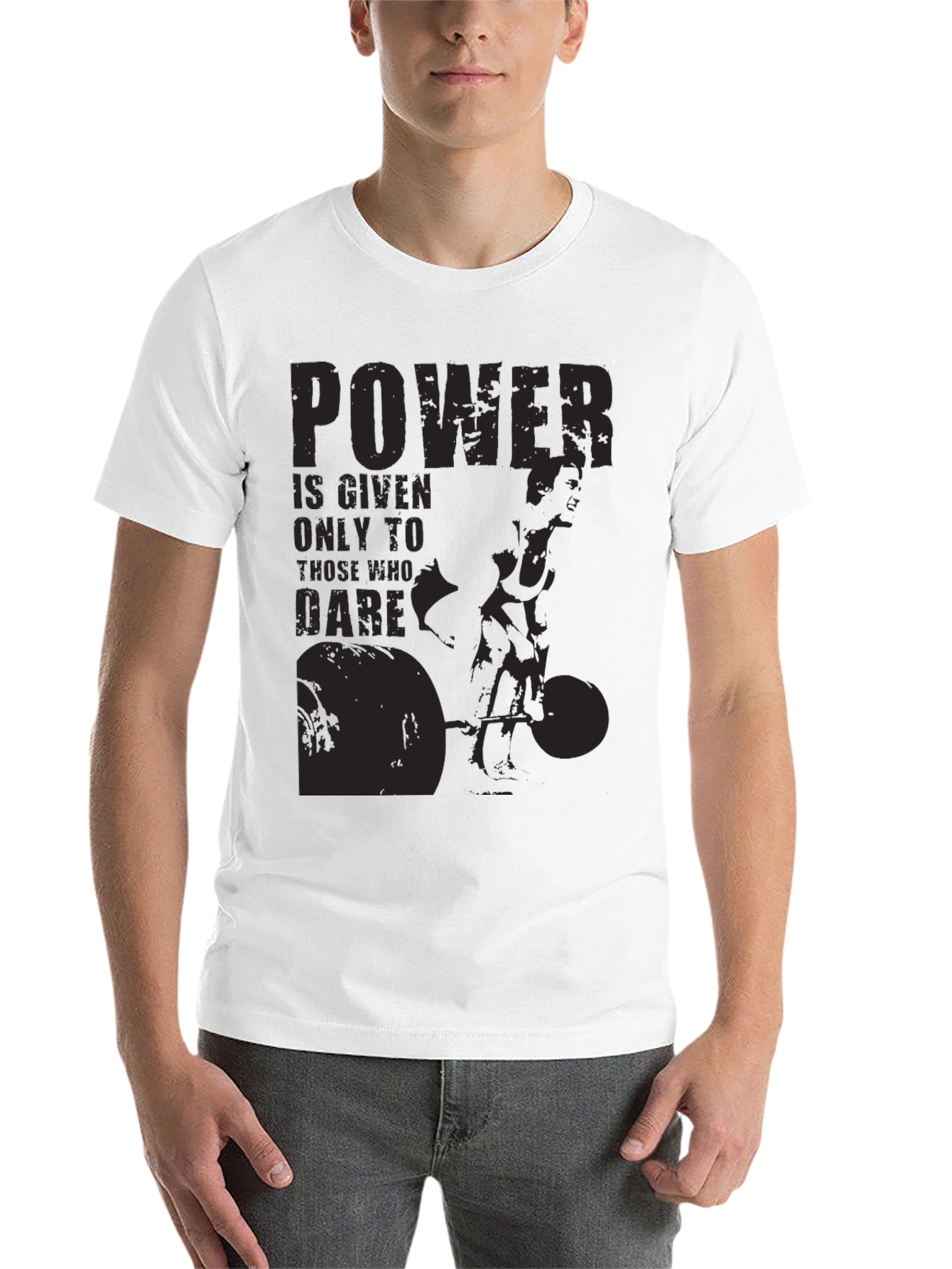 Black Powerlifting Graphic Print T-Shirt view 14