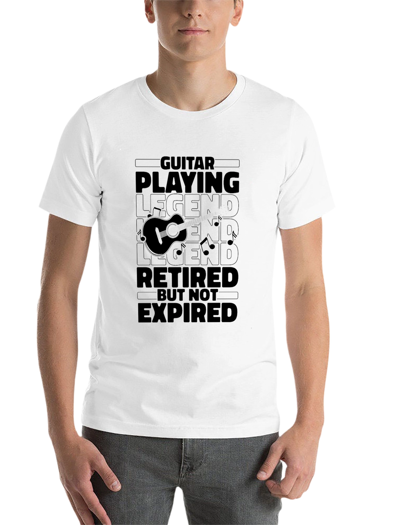 Black Guitar Playing Legend Retired T-Shirt view 14