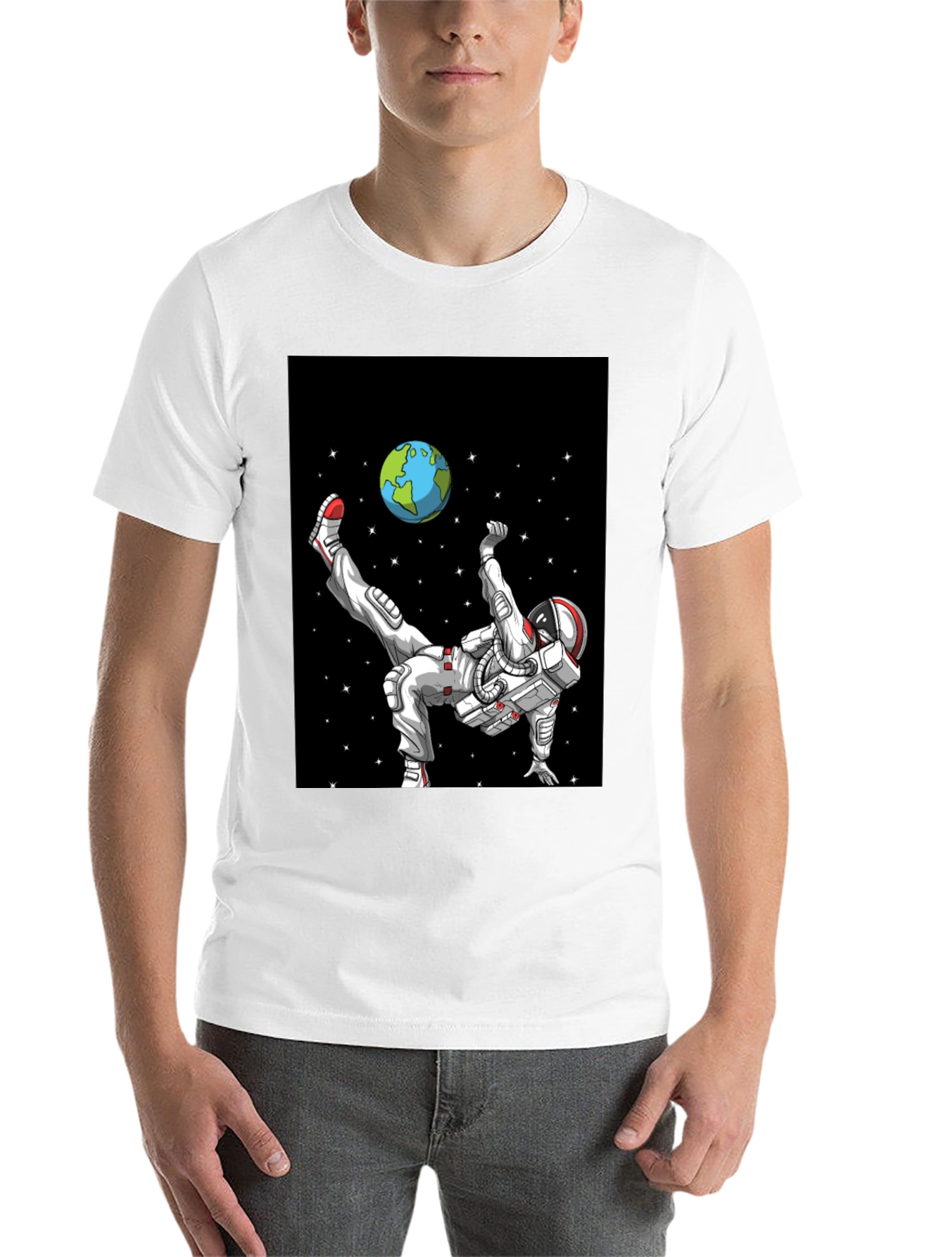 Black Astronaut Soccer T-Shirt - Space Kick! view 14