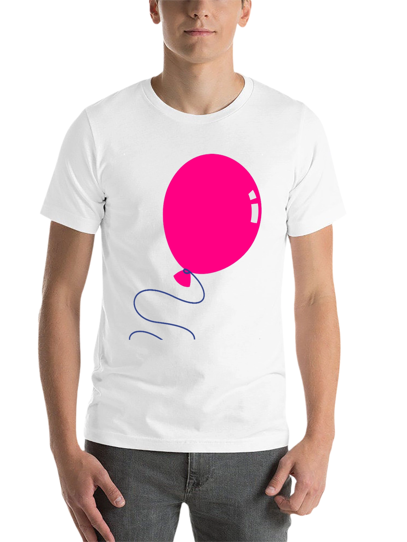 Pink Balloon Graphic Tee - Black Casual Shirt - 14