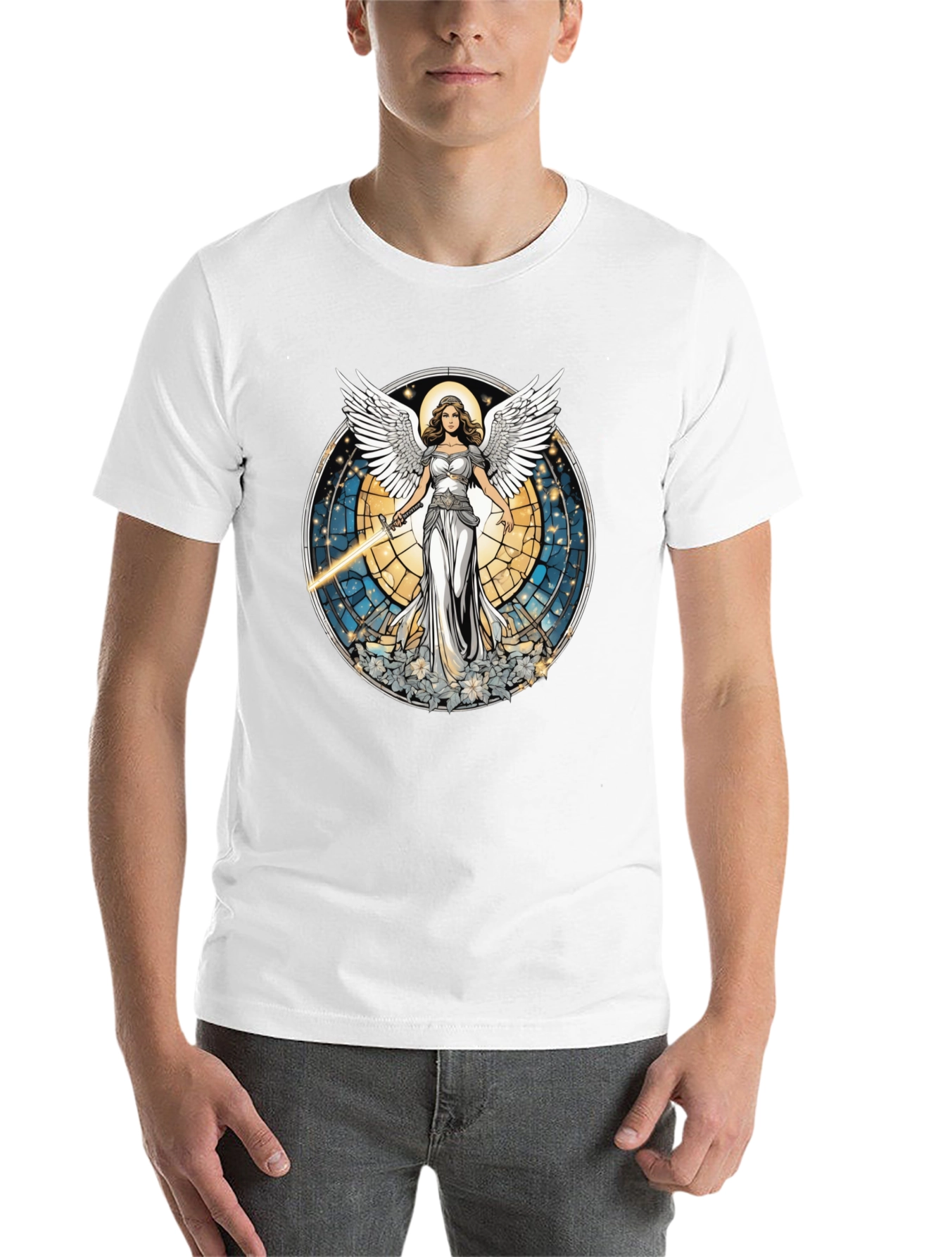 Black Angel Wings Graphic T-Shirt - Unique Design view 14