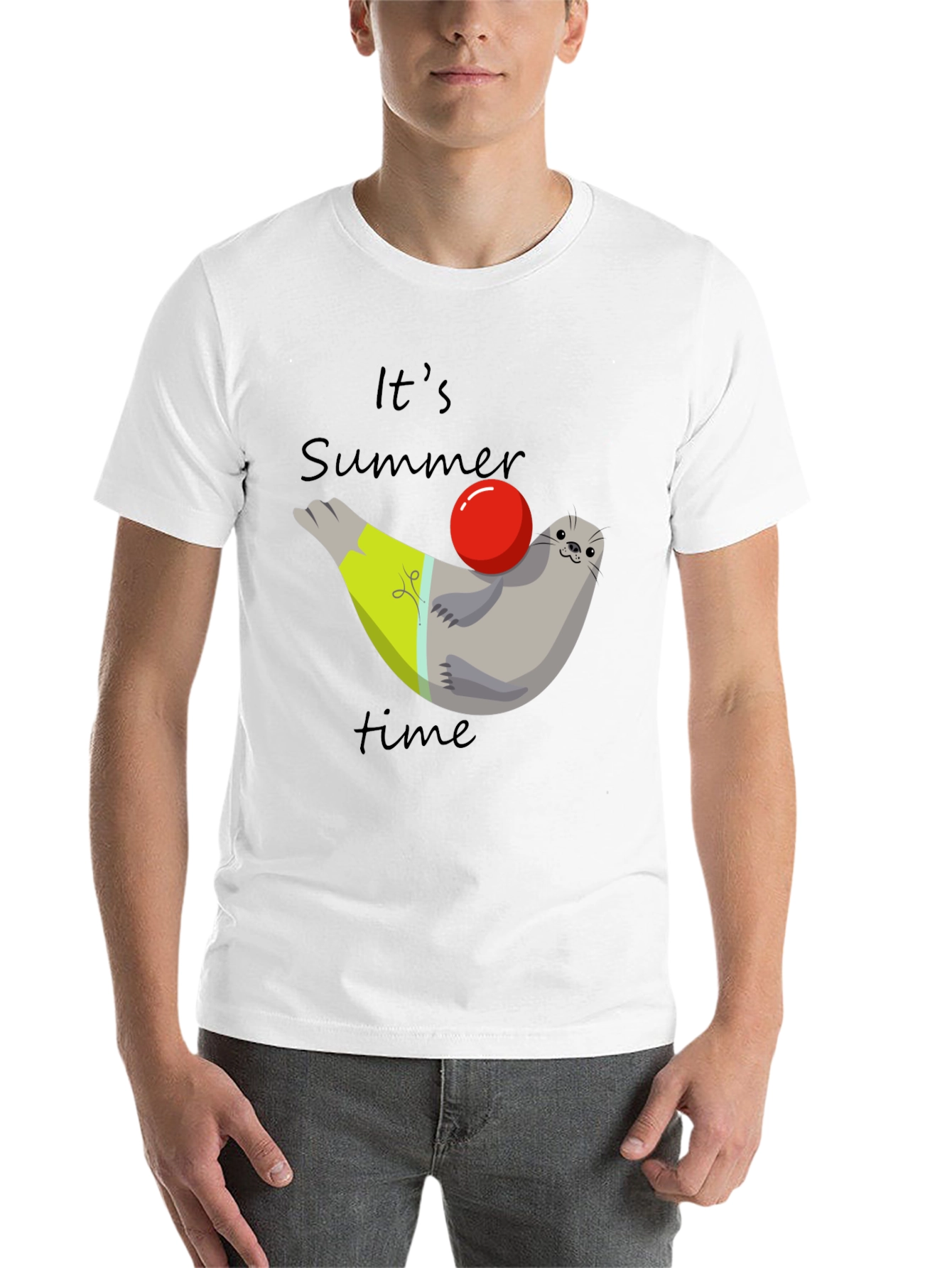 Black Summer Seal T-Shirt - Its Summer Time Tee view 14