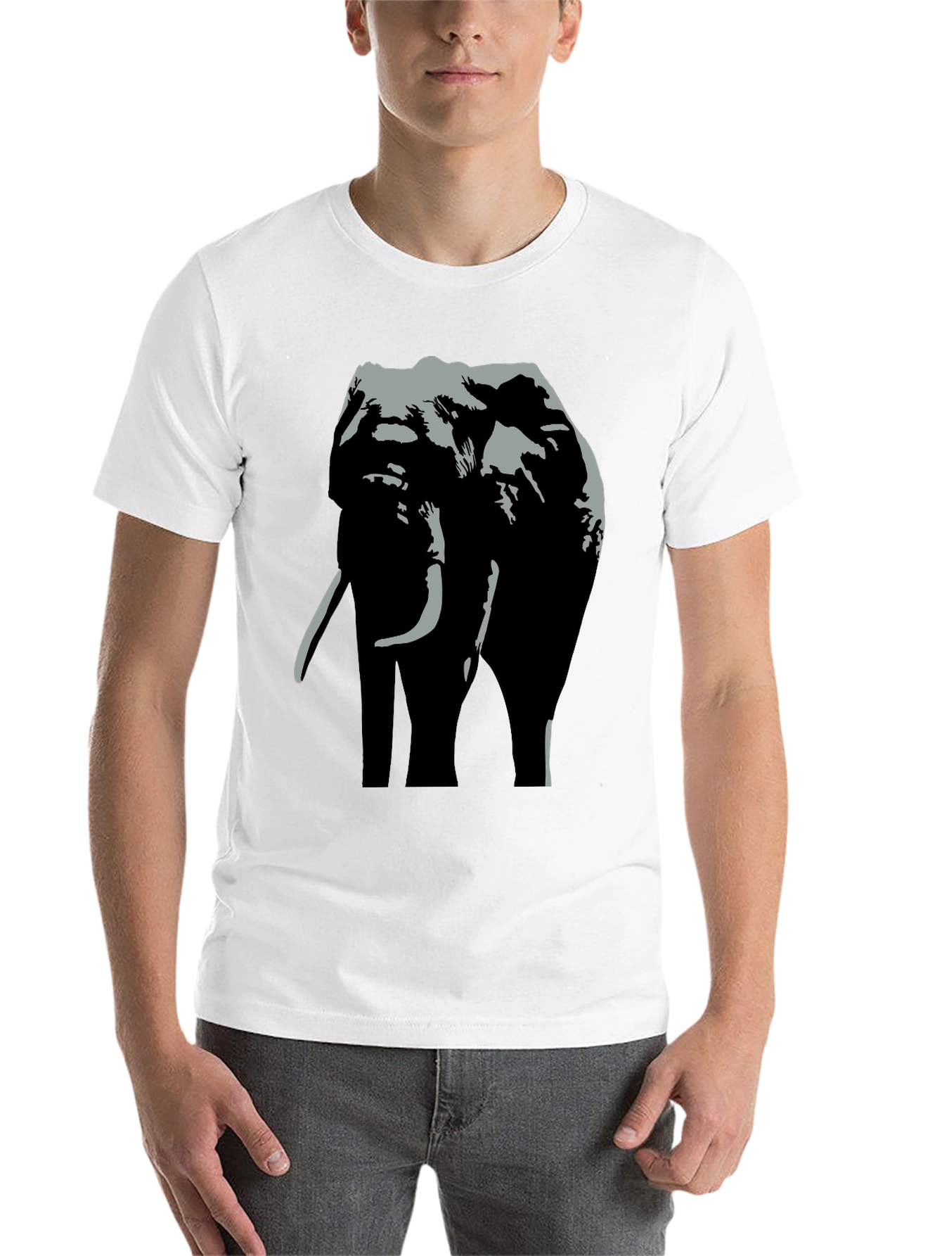 Black Elephant Graphic Print Black T-Shirt view 14