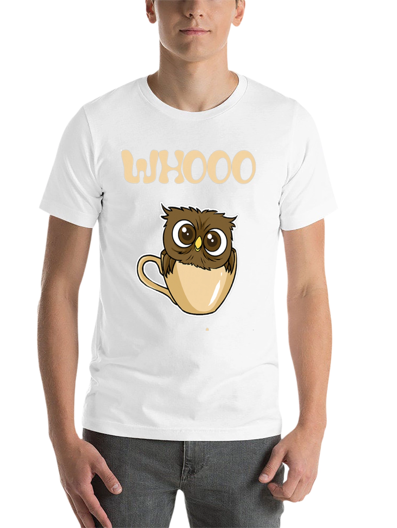 Black Whooo Owl Coffee Cup T-Shirt - Cute & Cozy! view 14