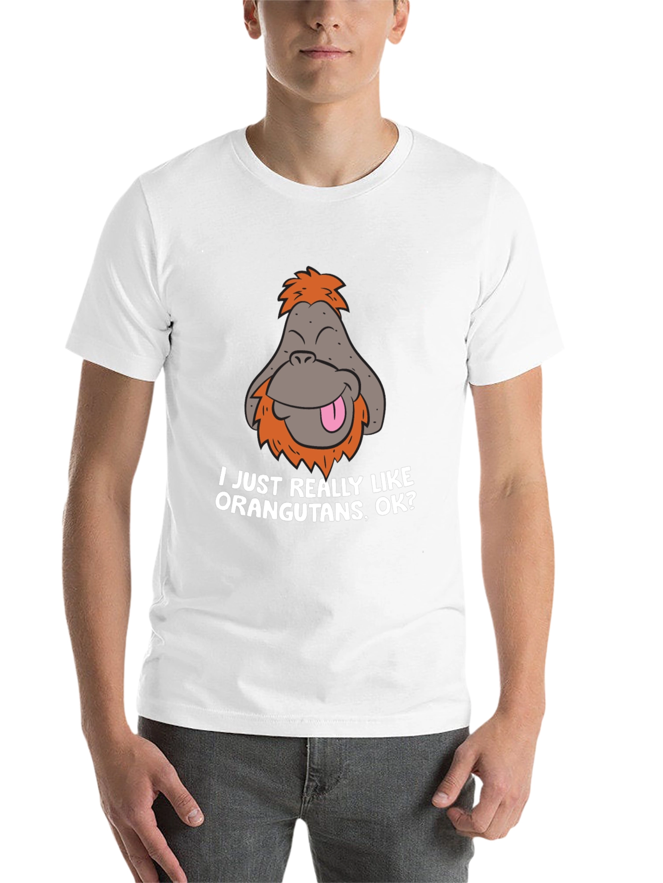 Black Funny Orangutan T-Shirt - I Just Really Like Orangutans, OK? view 14