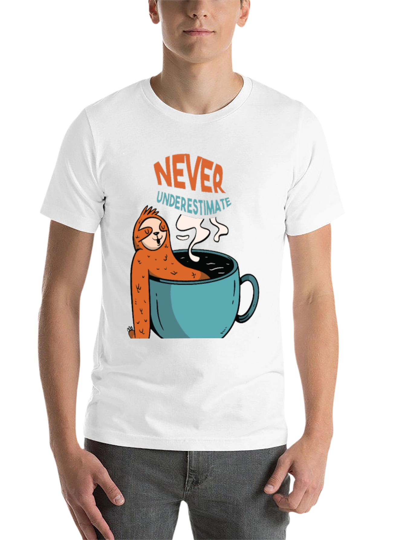 Black Never Underestimate Sloth Coffee T-Shirt view 14