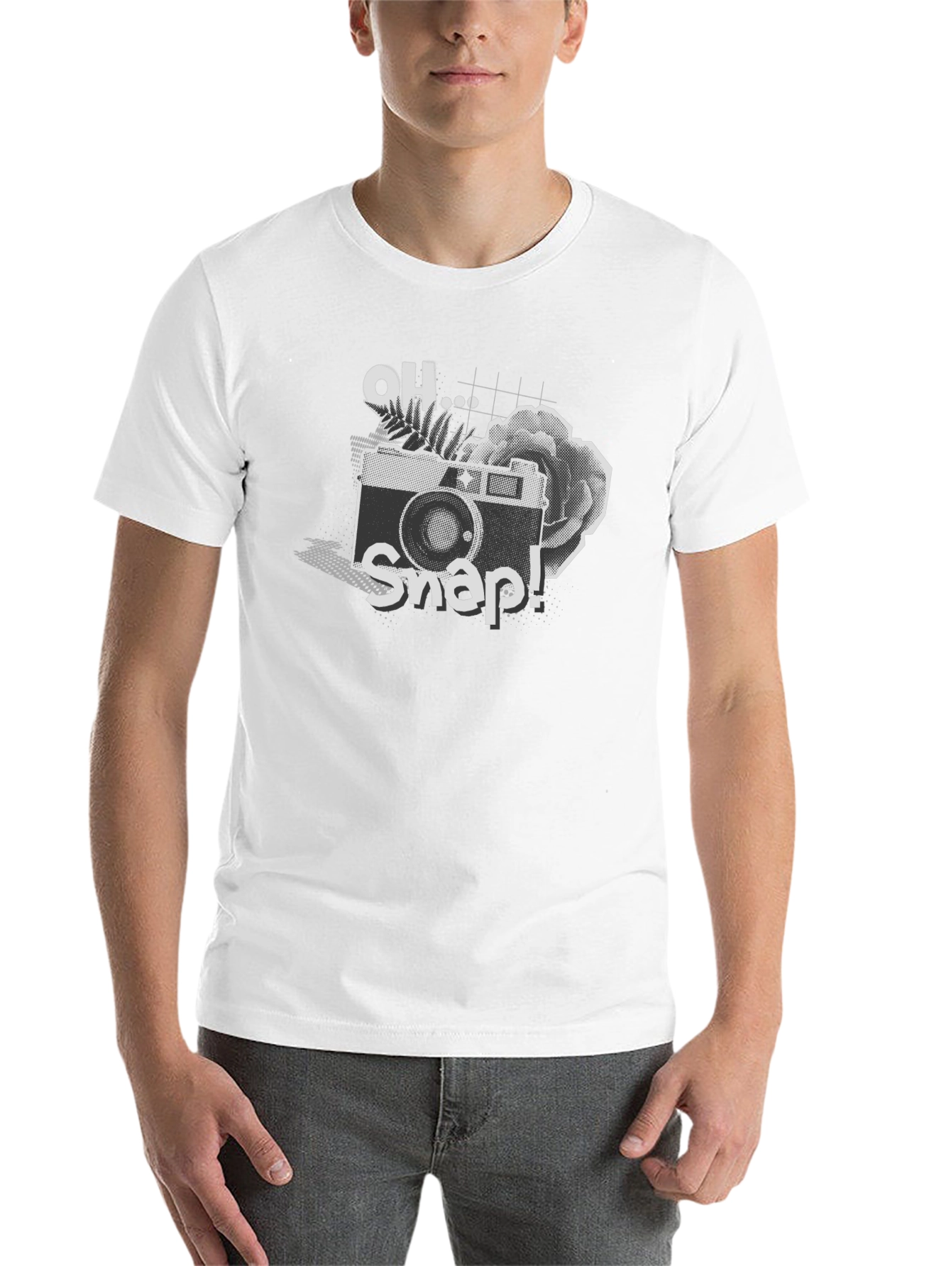 Black Oh Snap! Camera Graphic Tee - Black Cotton Shirt view 14